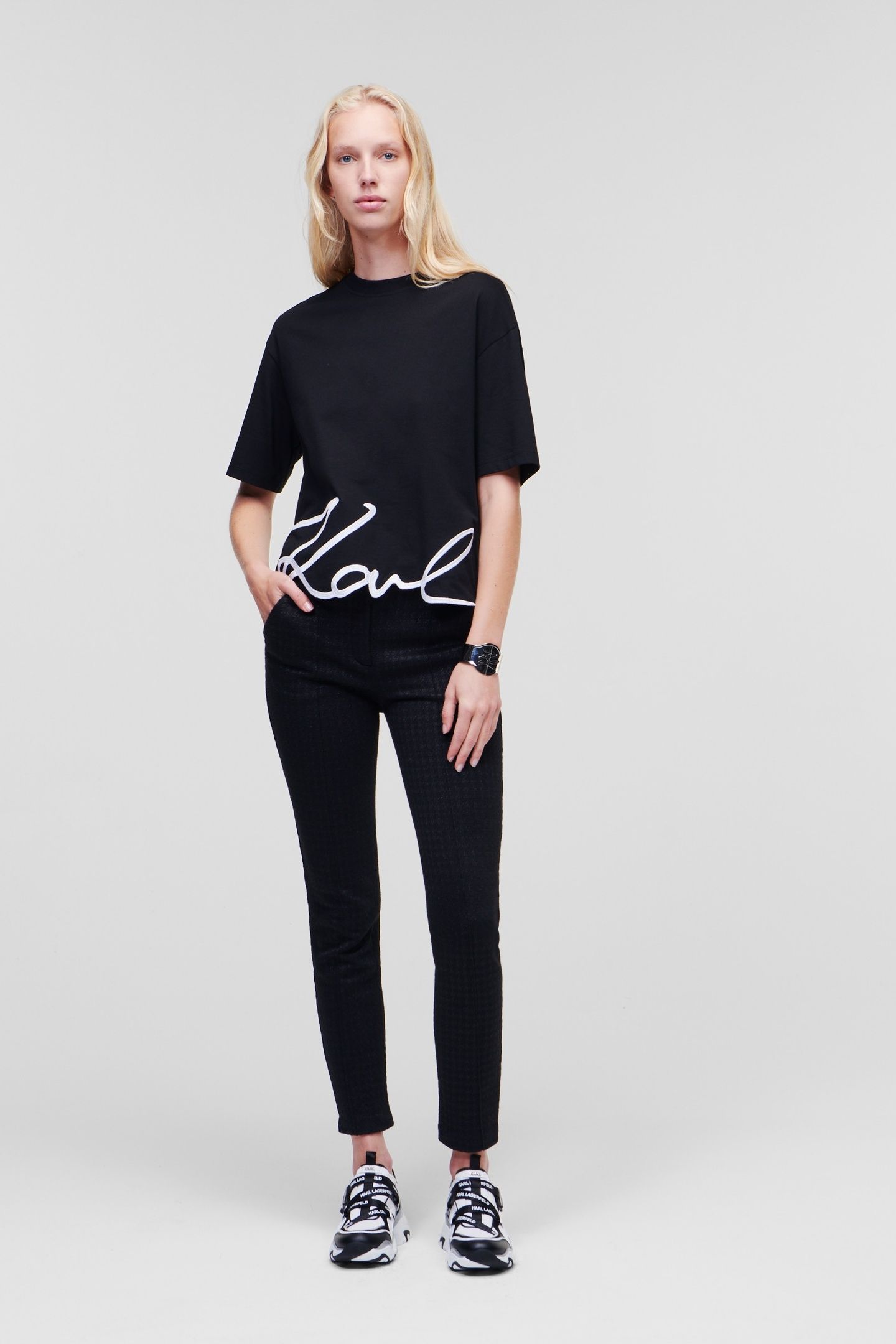 KARL SIGNATURE HEM T-SHIRT BLACK 4