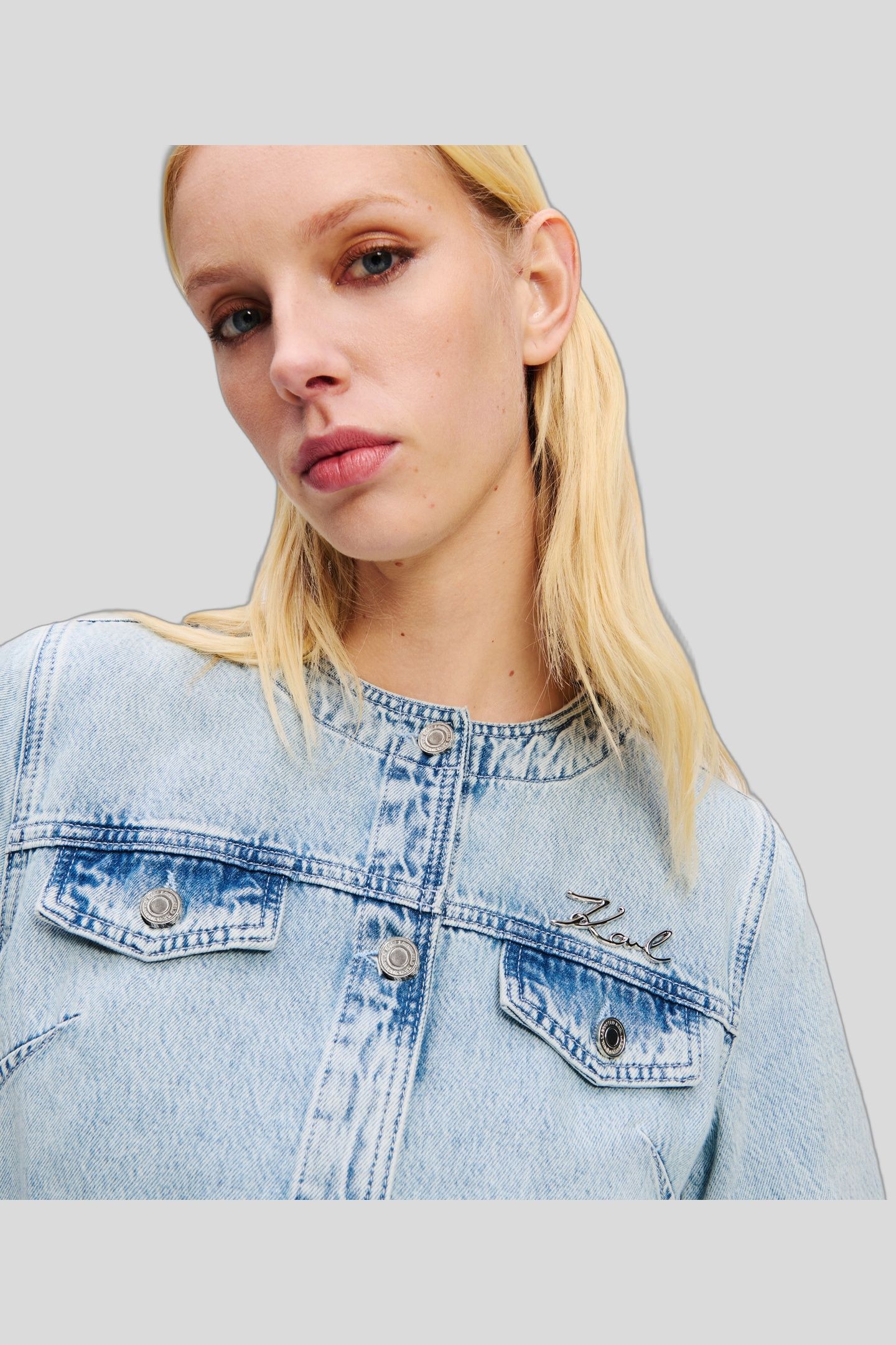 BUTTON DENIM JACKET LIGHT BLUE DENIM 6