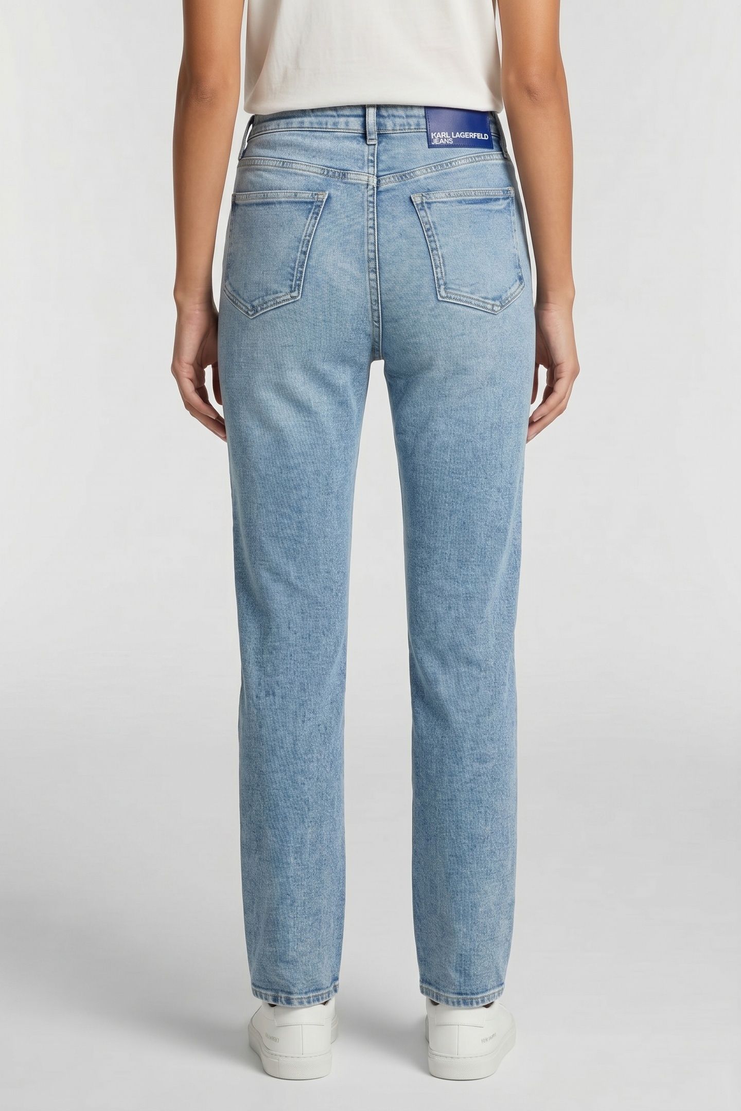 SEAMED STRAIGHT DENIM WASHED MID BLUE 3