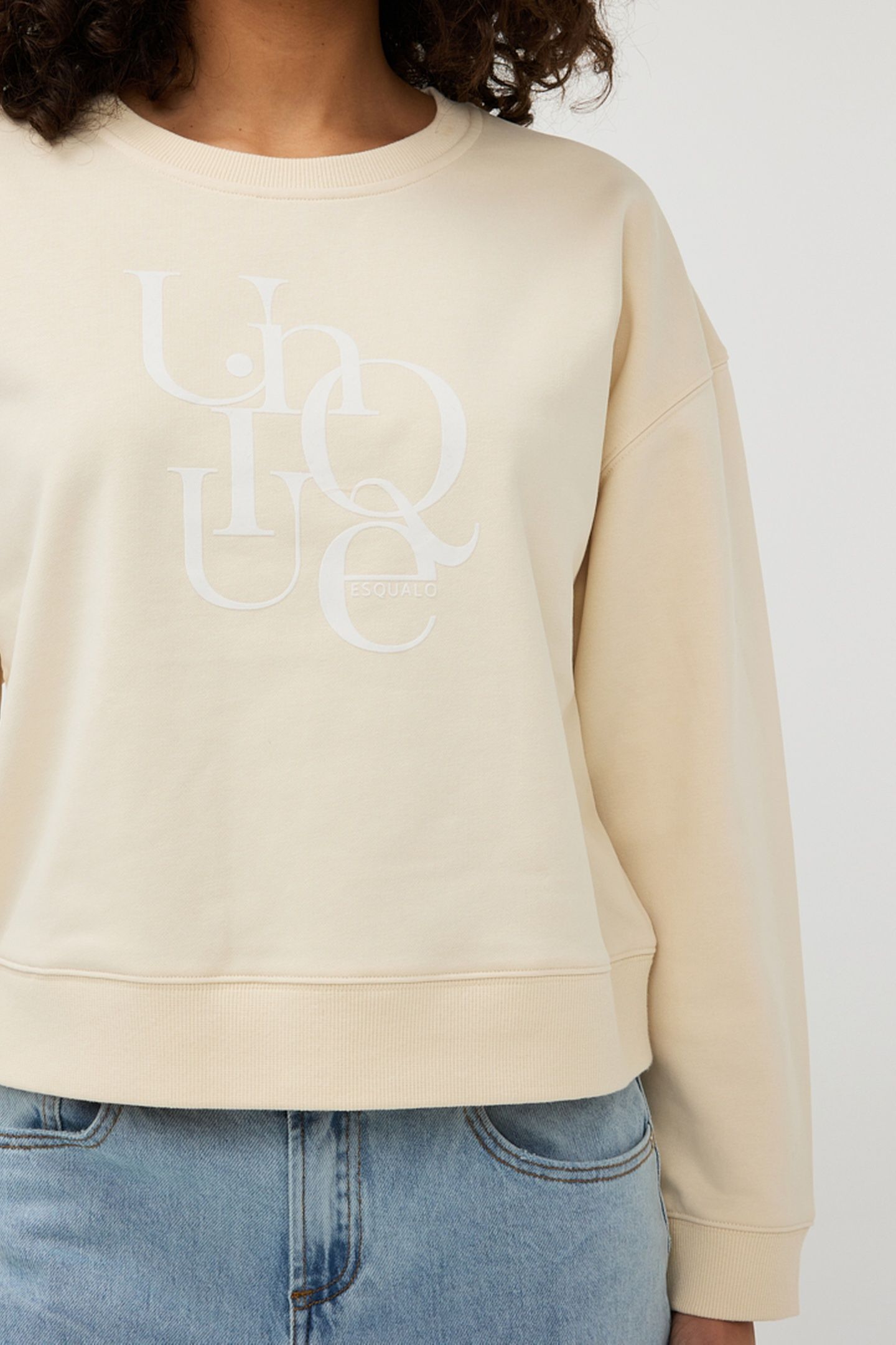 SWEATER FLOCK PRINT “UNIQUE NATURAL 7