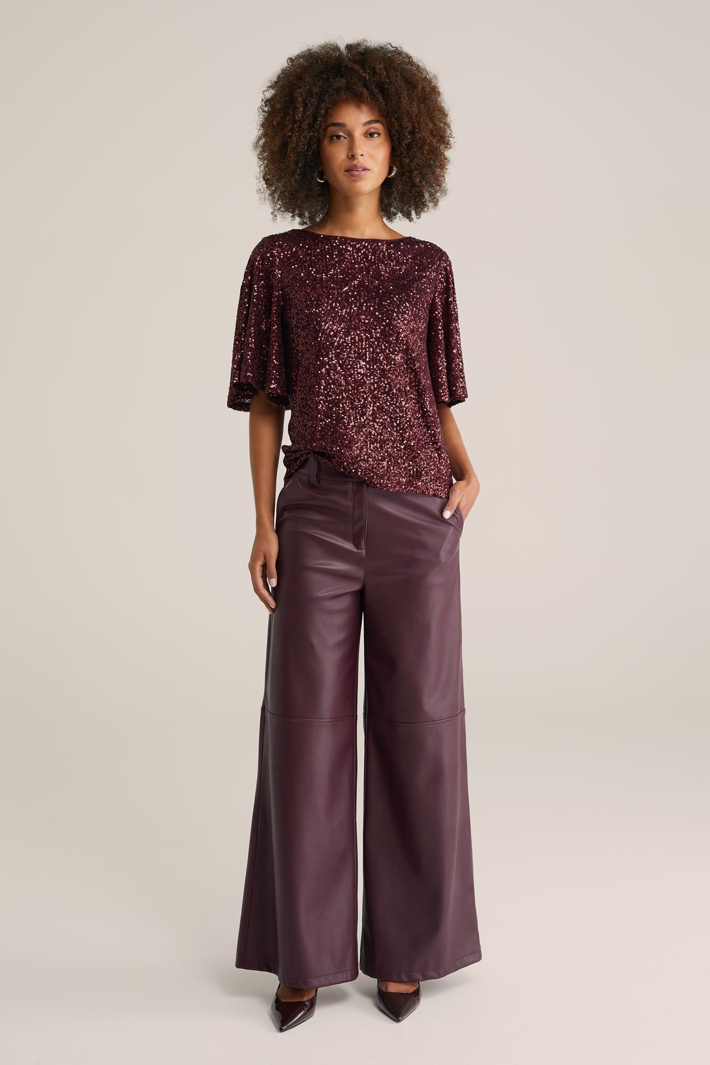 TROUSER BURGUNDY RED 1