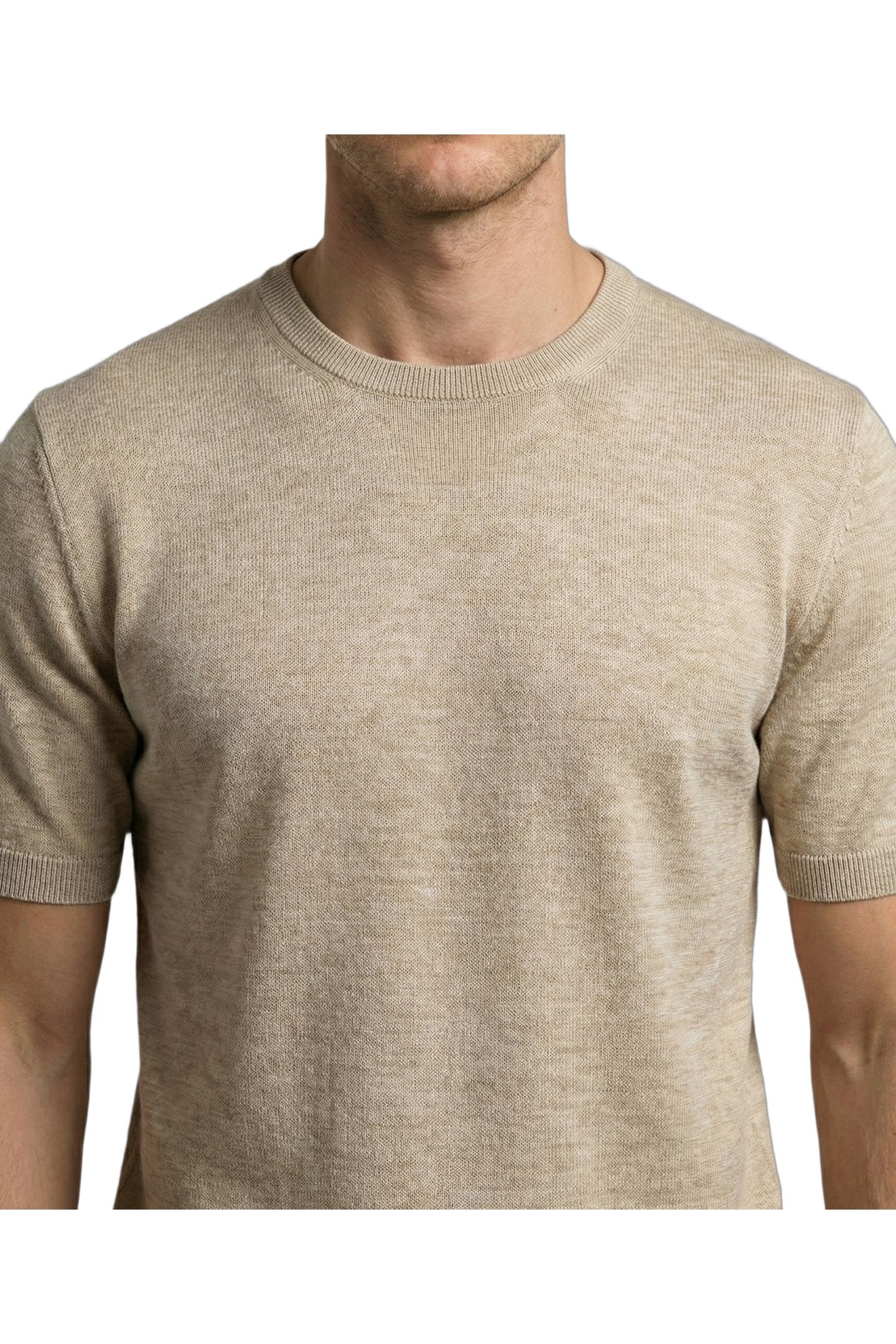 EXTRA FINE MERINO T-SHIRT SAND 6