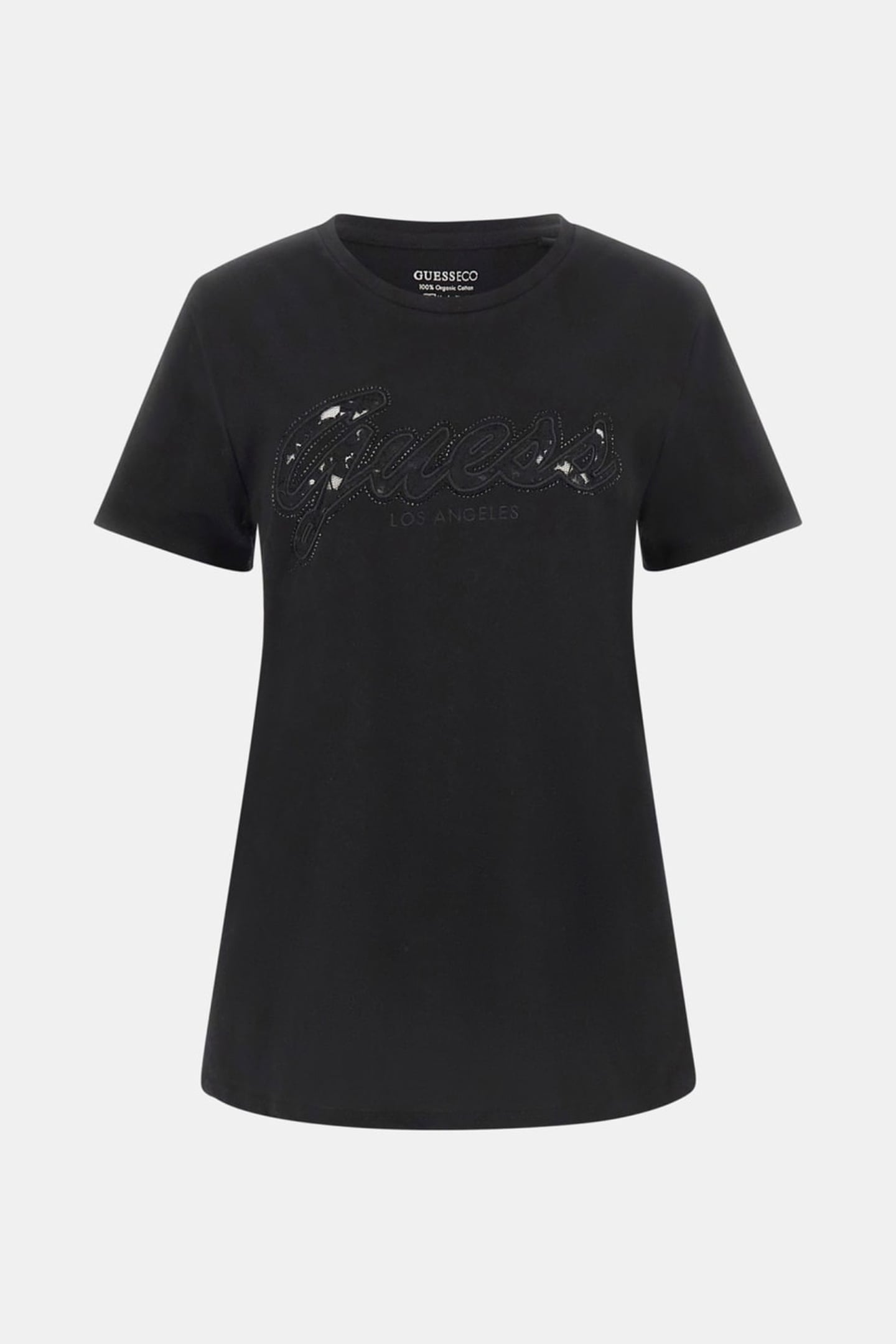 GUESS ECO SS SCRIPT LACE LOGO JET BLACK A996 5