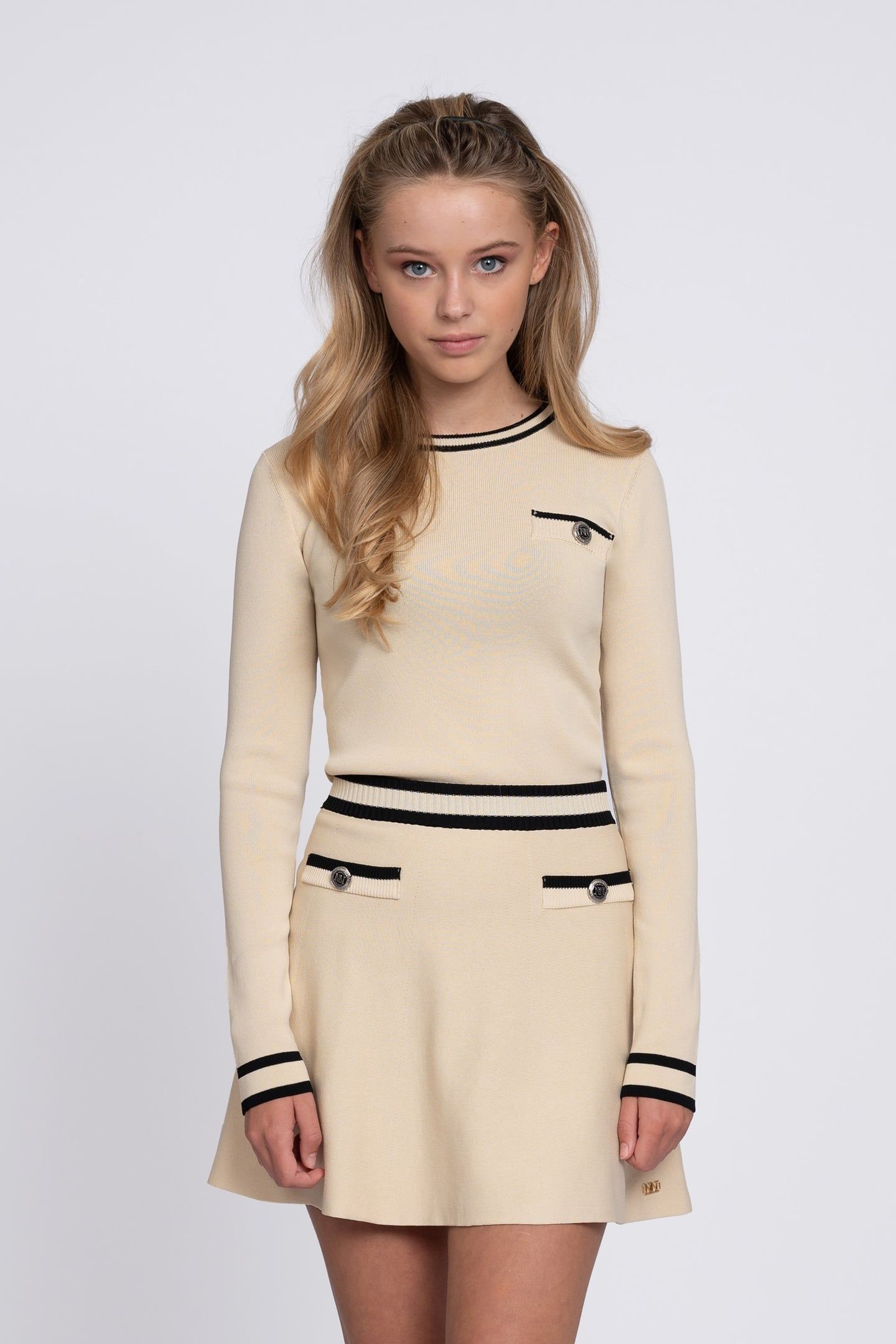 KHLOE SKIRT WOOD ASH/BLACK 1