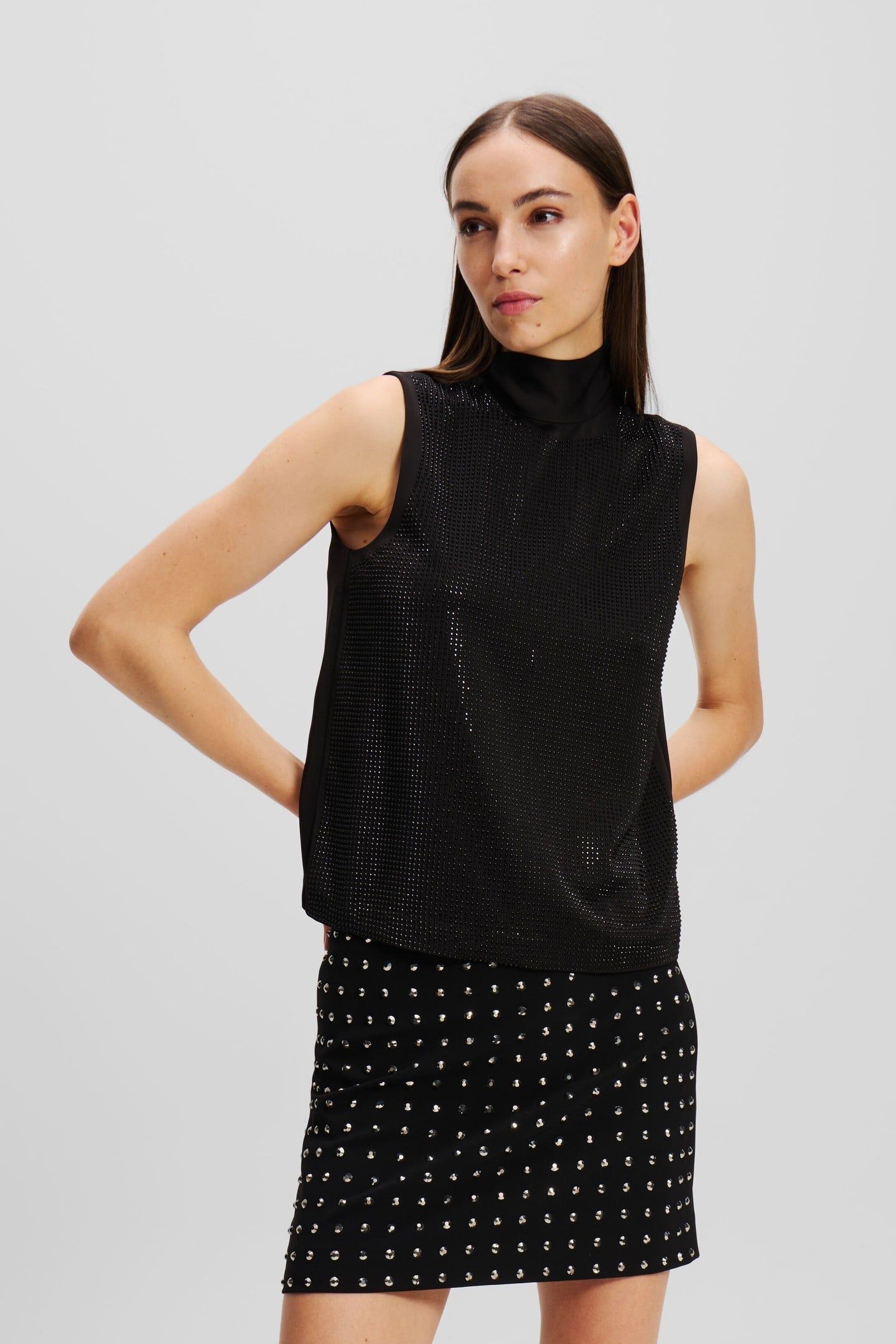 RHINESTONE EVENING TOP BLACK 1