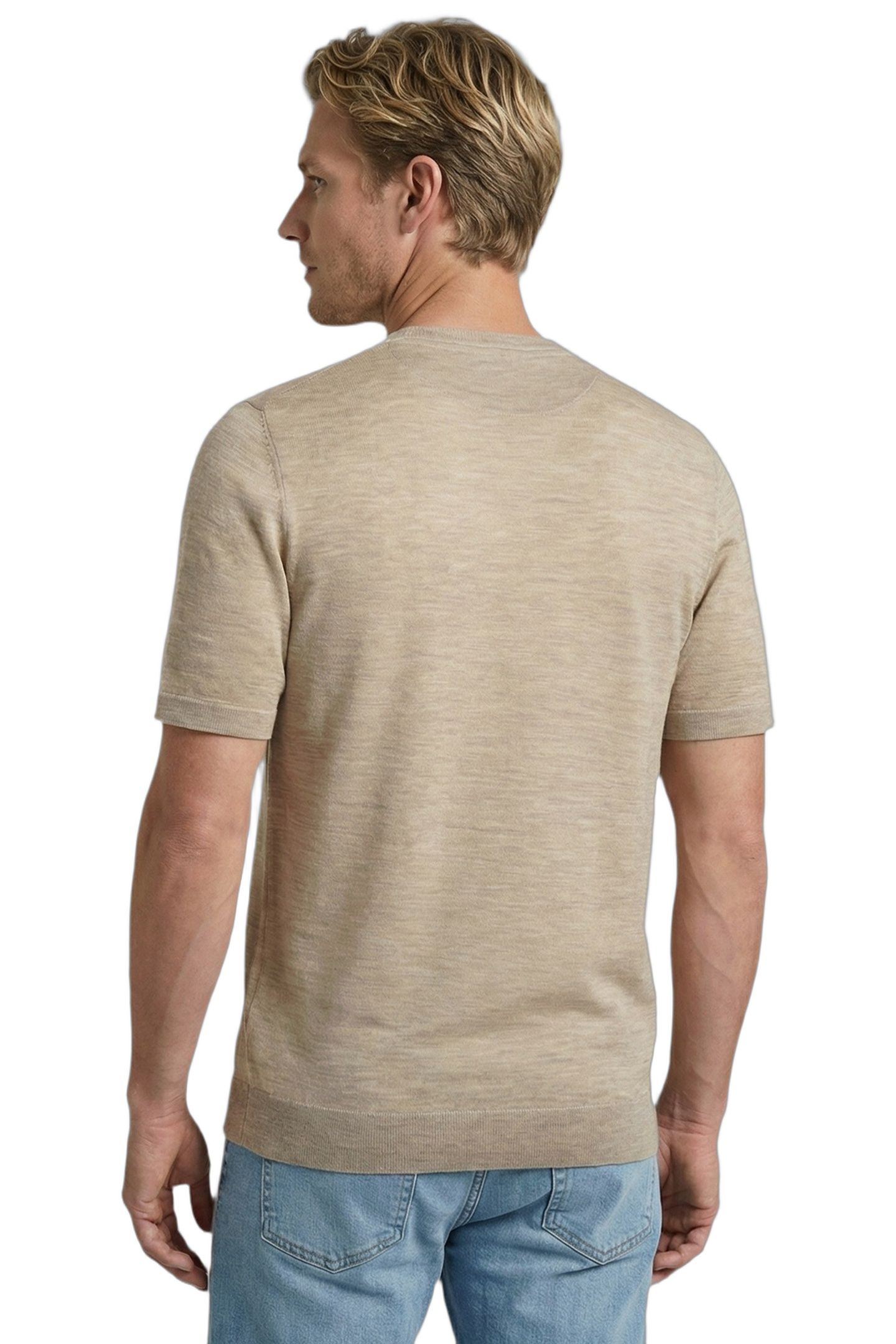 EXTRA FINE MERINO T-SHIRT SAND 2
