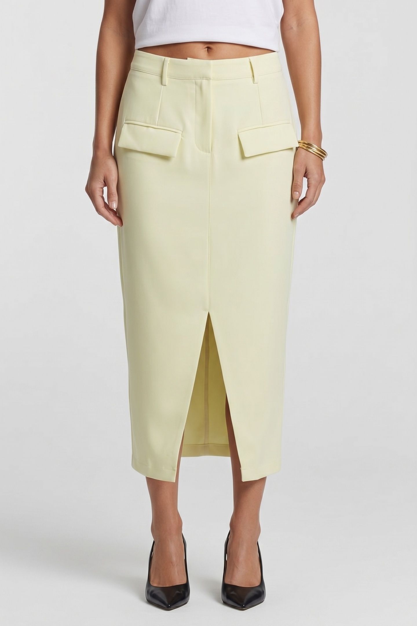 MIDI SKIRT LIME CREAM 2