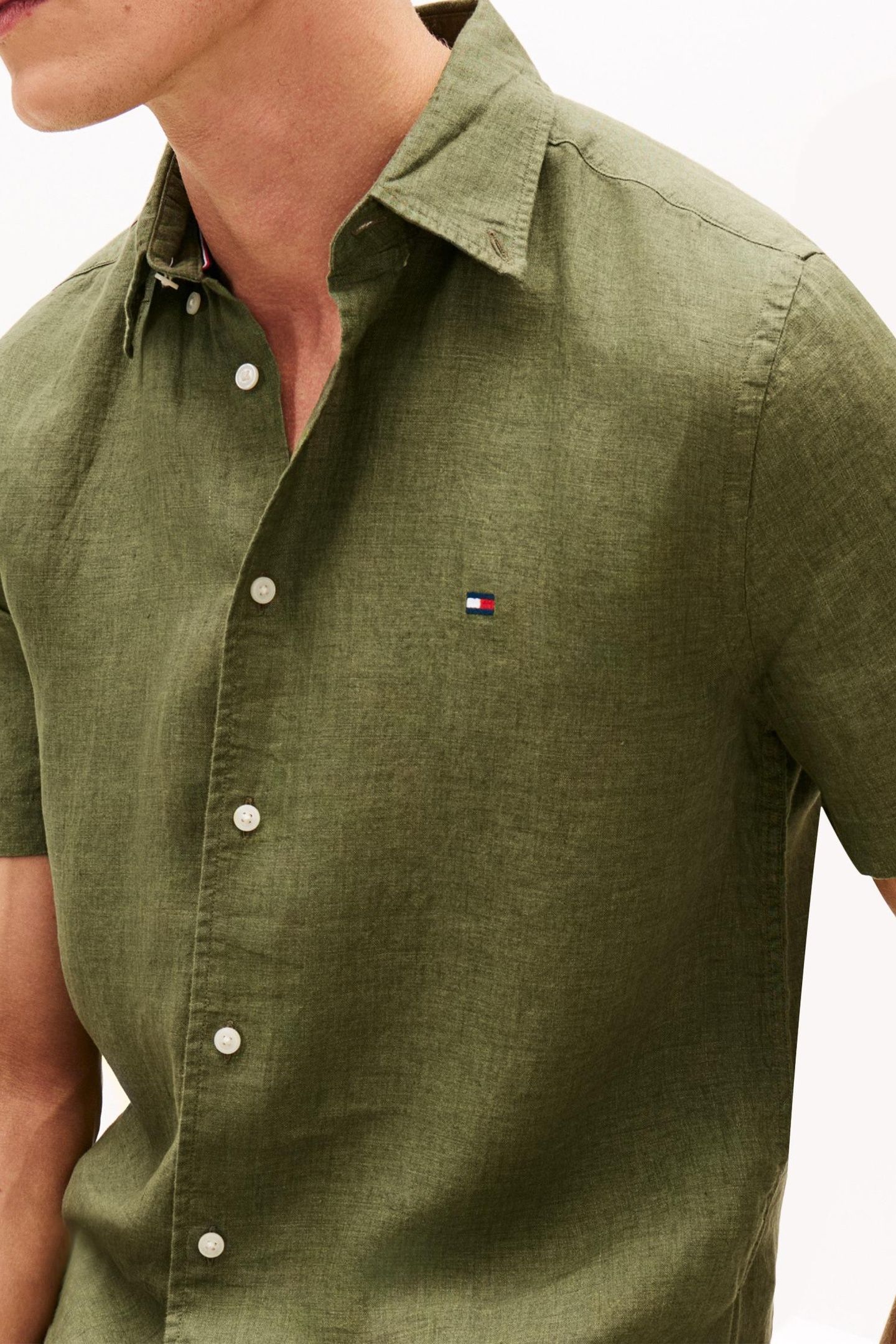 PIGMENT DYED LINEN SHIRT DARK ARTICHOKE 5