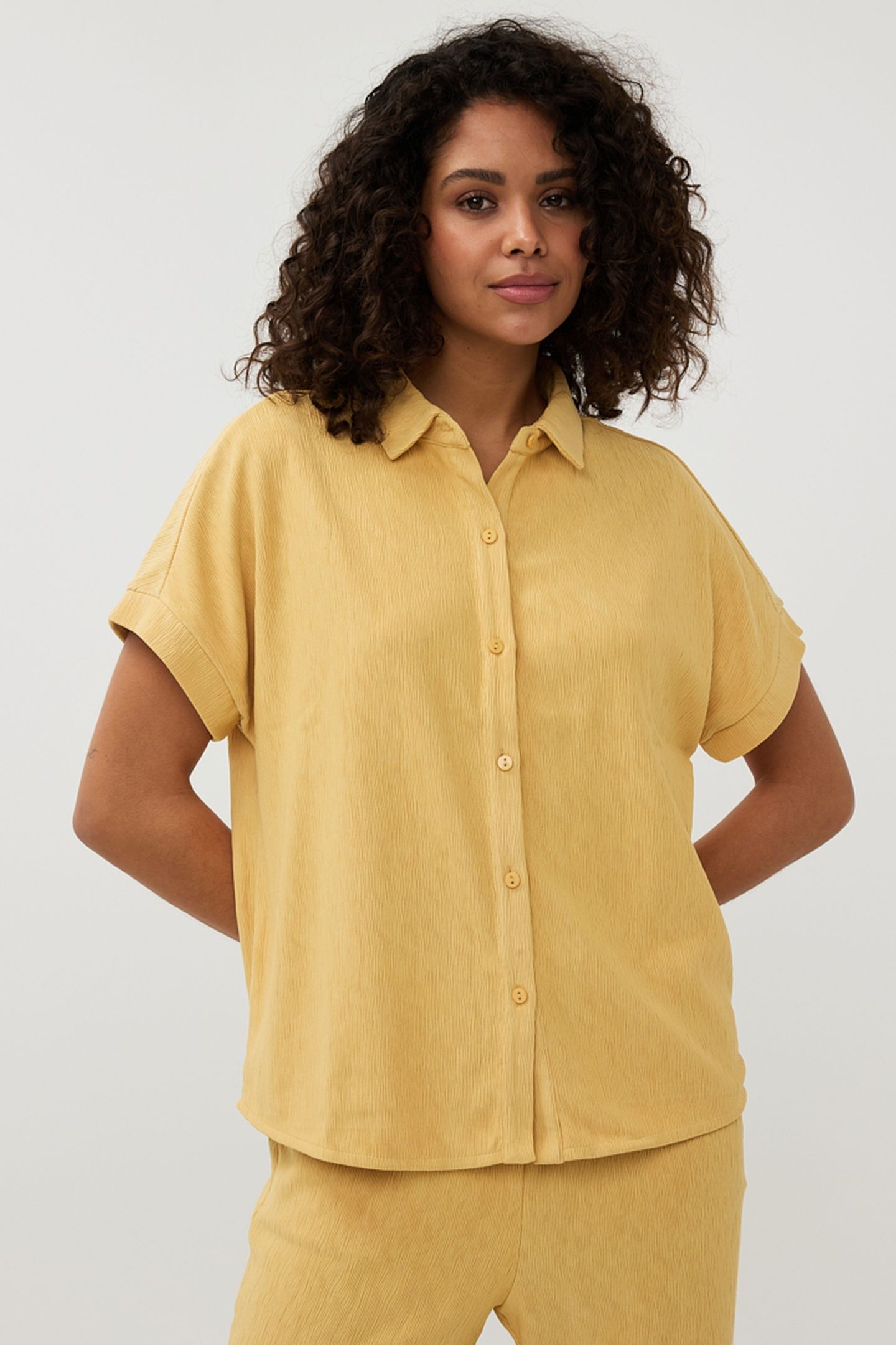 BLOUSE FANCY CRINKLE YELLOW 2