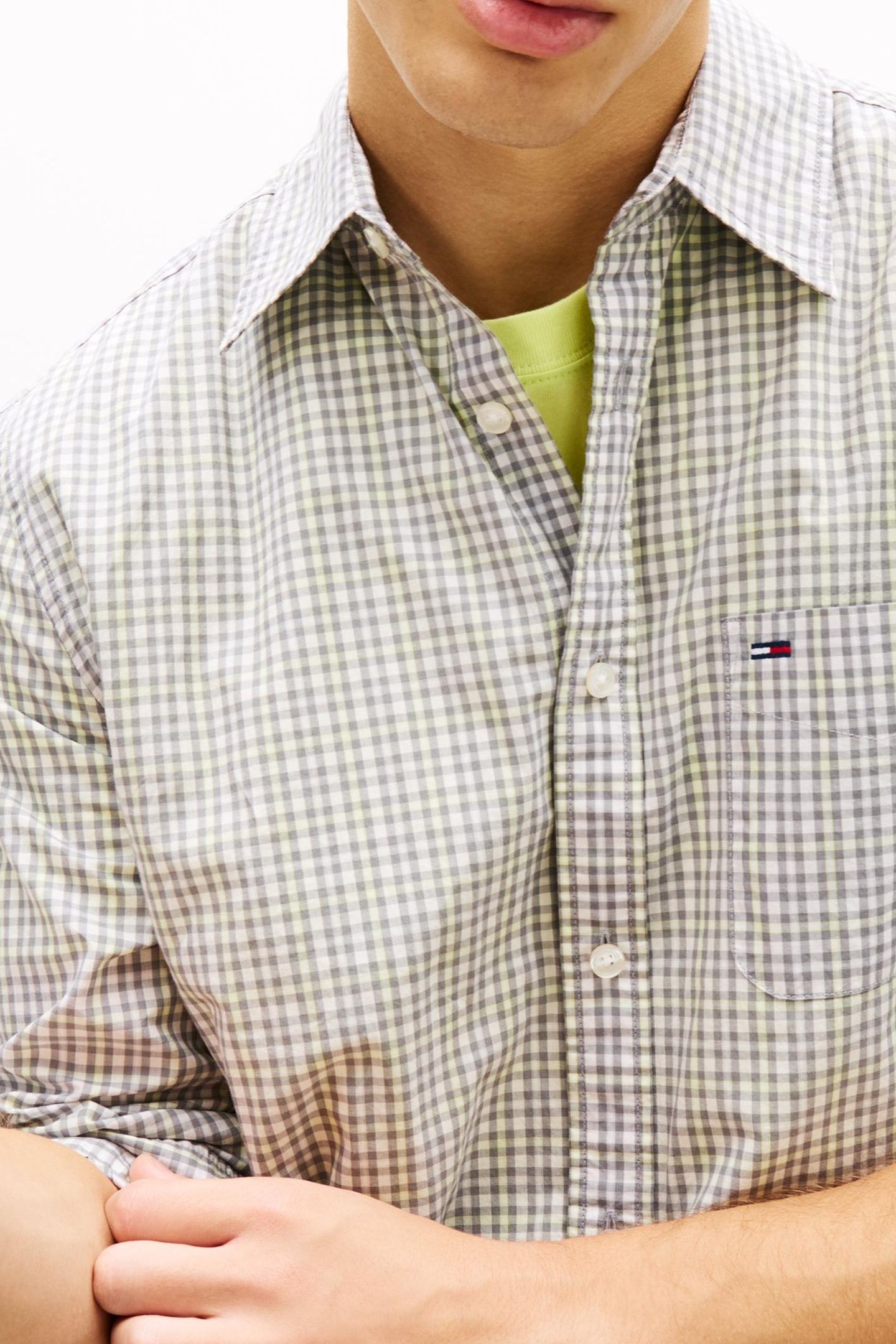 TJM REGULAR CHECK POPLIN SHIRT ANCIENT WHITE CHECK 5