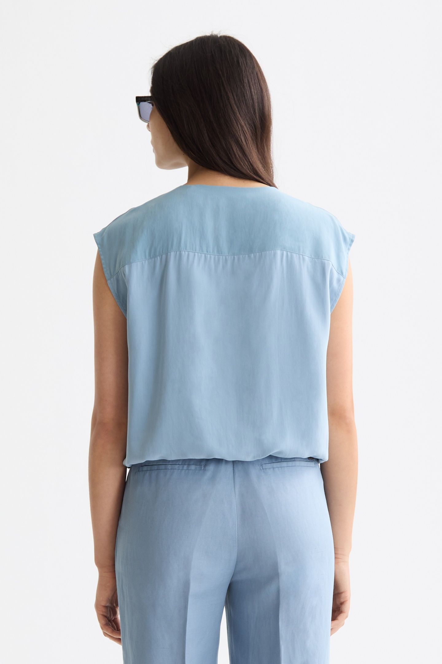 DRAWSTRING WAISTED TANK FADED DENIM 3