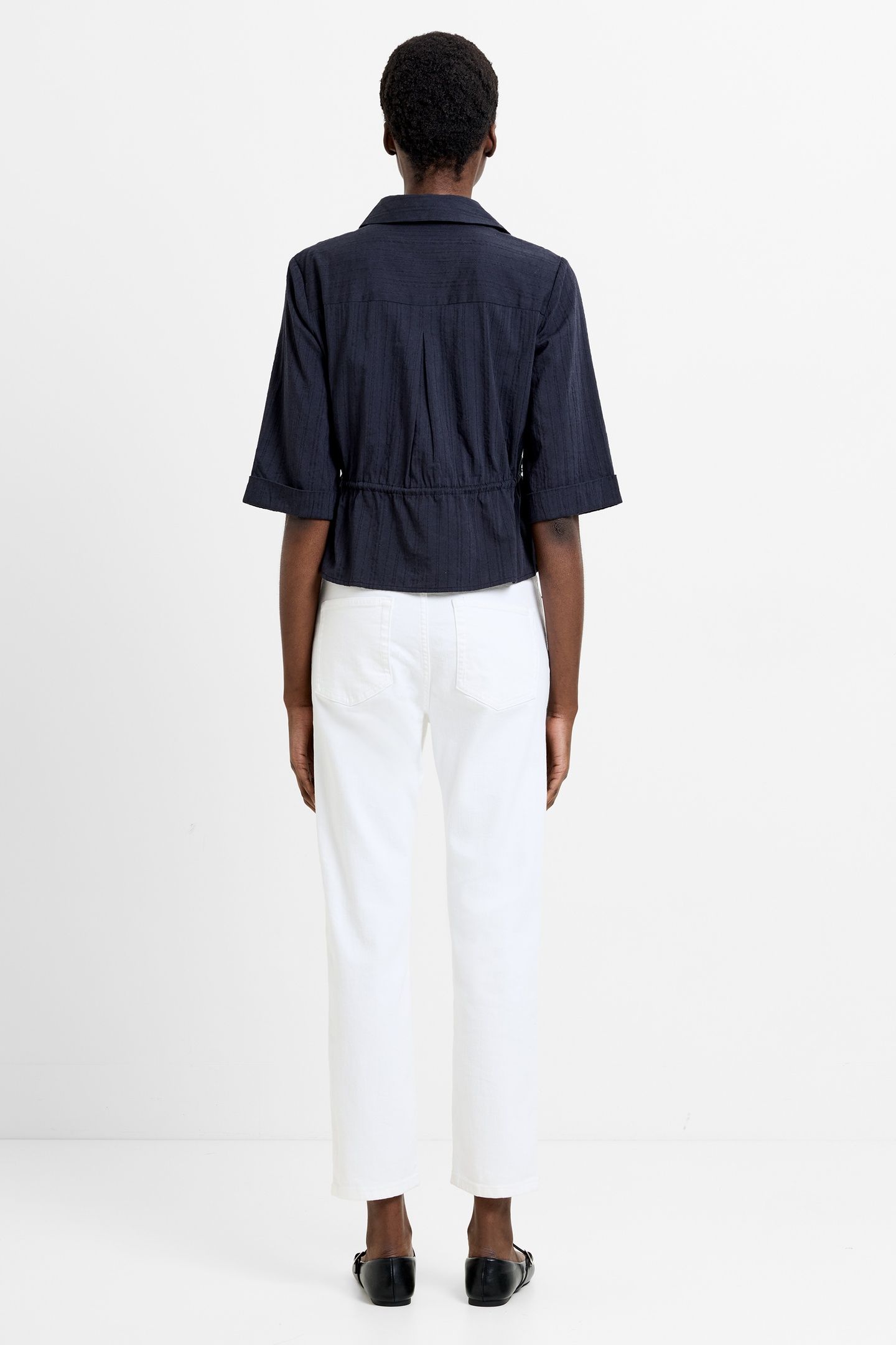 BARNET COTTON STRIPED SHIRT NAVY 3
