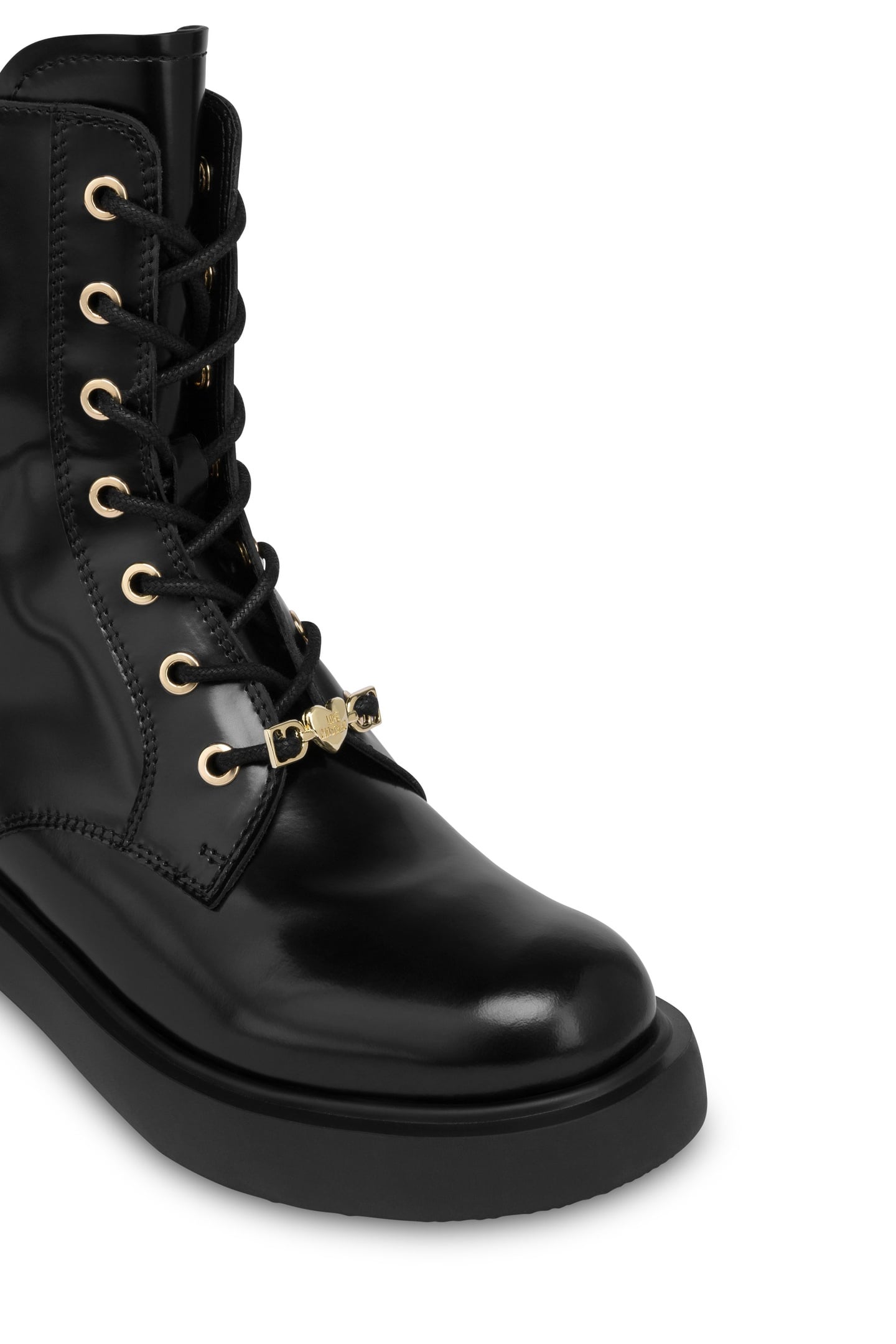 CITY LOVE COMBAT BOOTS IN ABRASIVE CALFSKIN BLACK 4