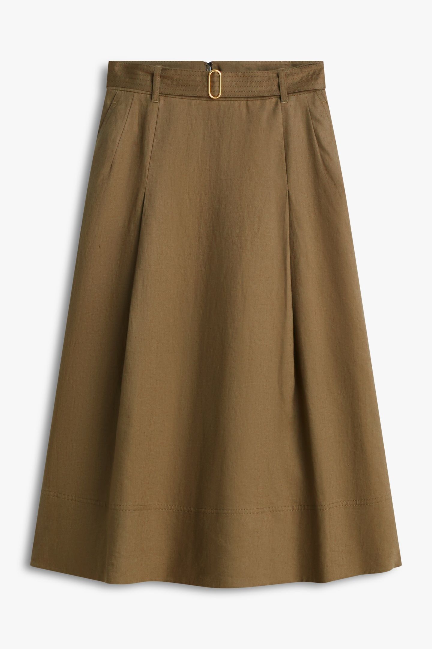 LINEN UTILITY MIDI SKIRT MEDITERRANEAN OLIVE 4