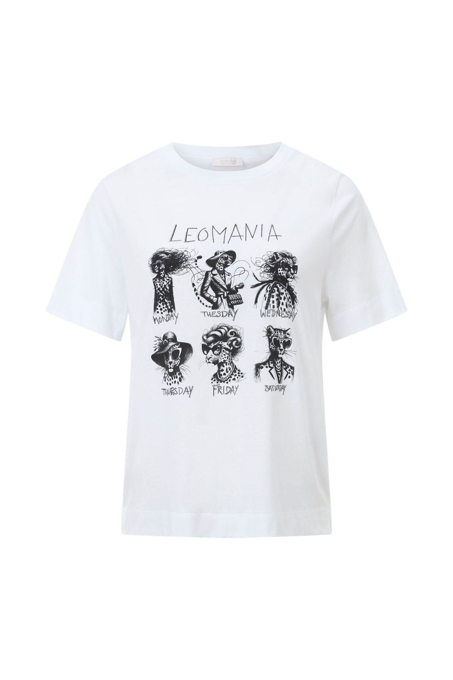 EASY FIT T-SHIRT "LEOMANIA" ORGANIC WHITE 4