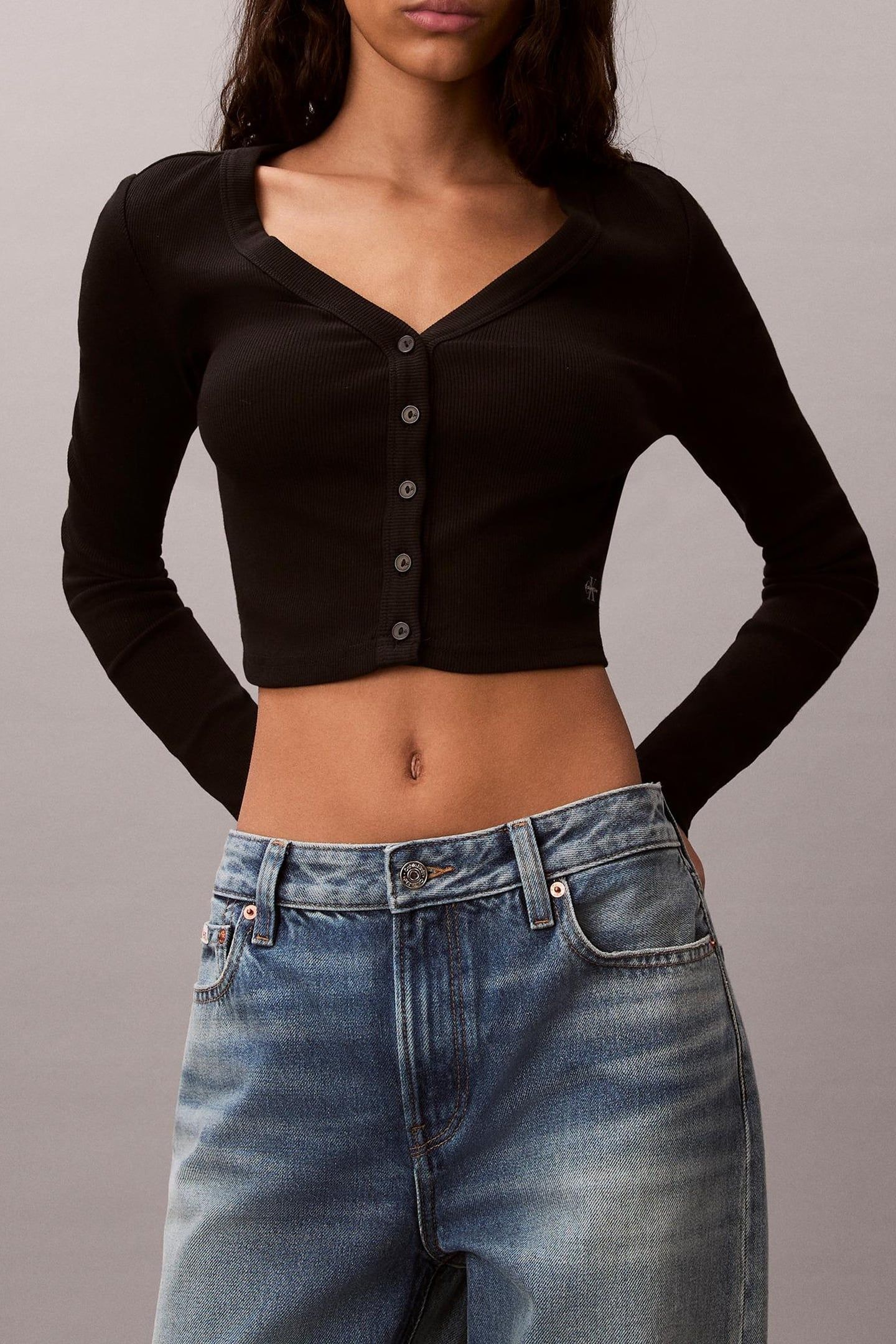 LS WOVEN LABEL 2X2 TOP BLACK 1