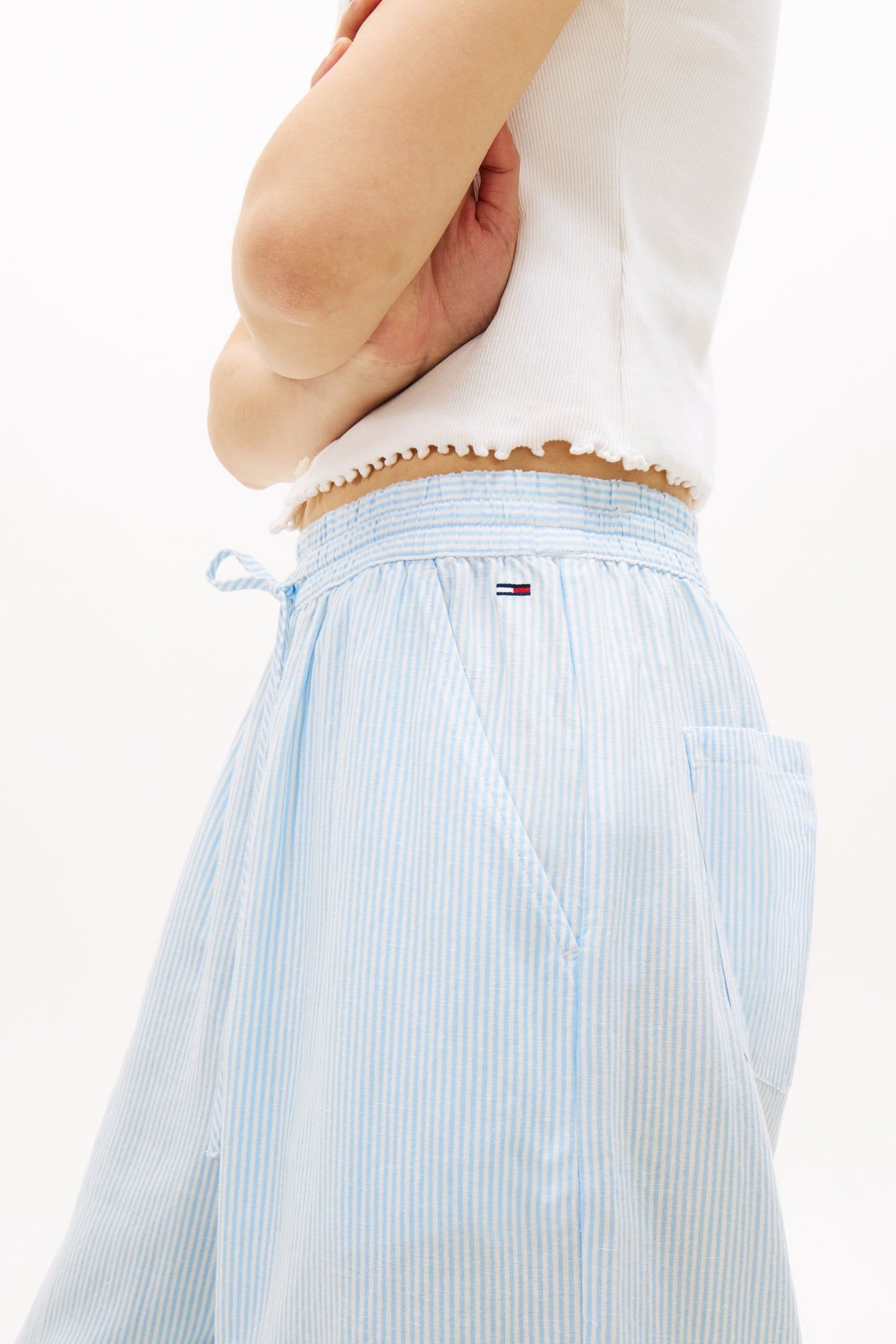 TJW ESSENTIAL LINEN PANTS LIGHT POWDERY BLUE/STRIPE 4
