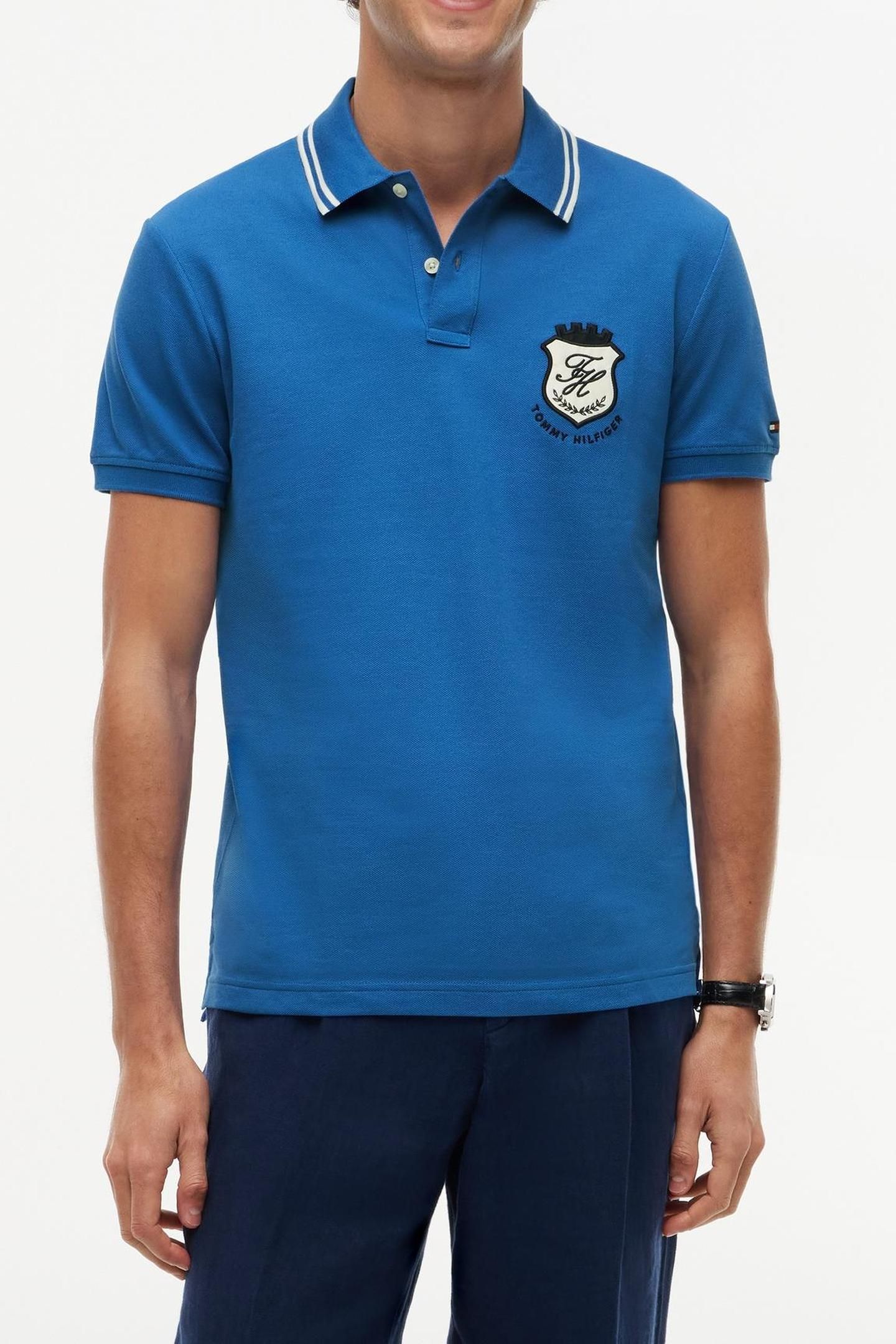 PIQUE BADGE REGULAR POLO BLUE ORBIT 1
