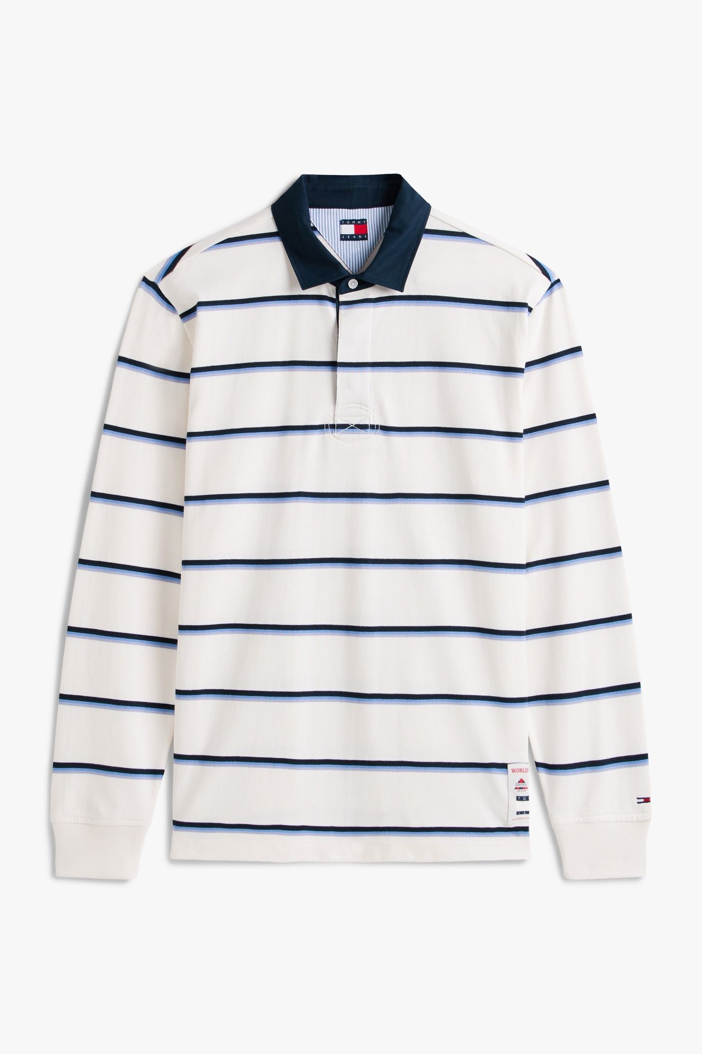 TJM RELAXED WOVEN LABEL POLO ANCIENT WHITE STRIPE 4
