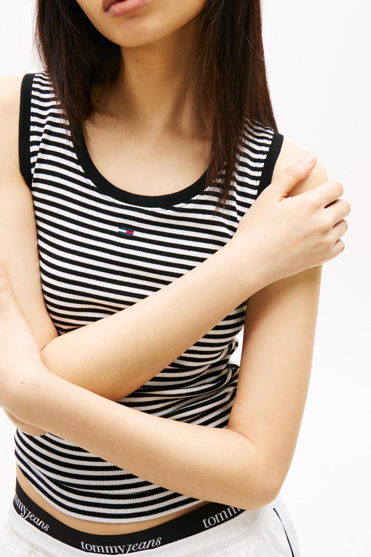 TJW ESSENTIAL RIB T-SHIRT BLACK/ECRU STRIPE 5