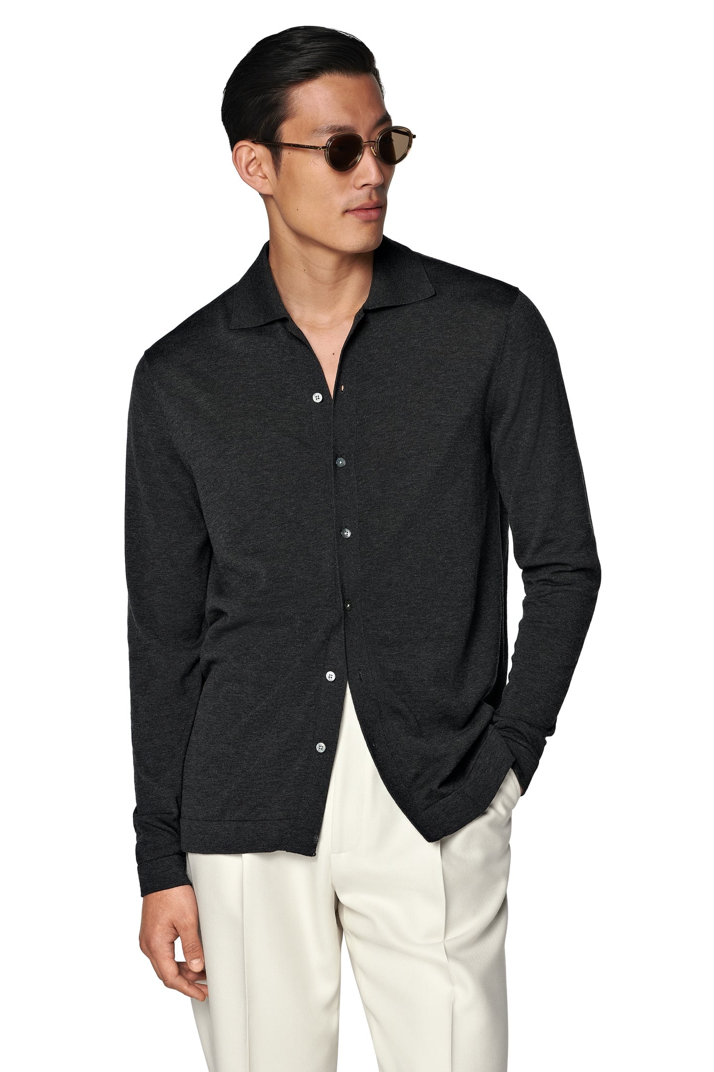 LS POLO CARDIGAN DARK GREY POLO DARK GREY 3