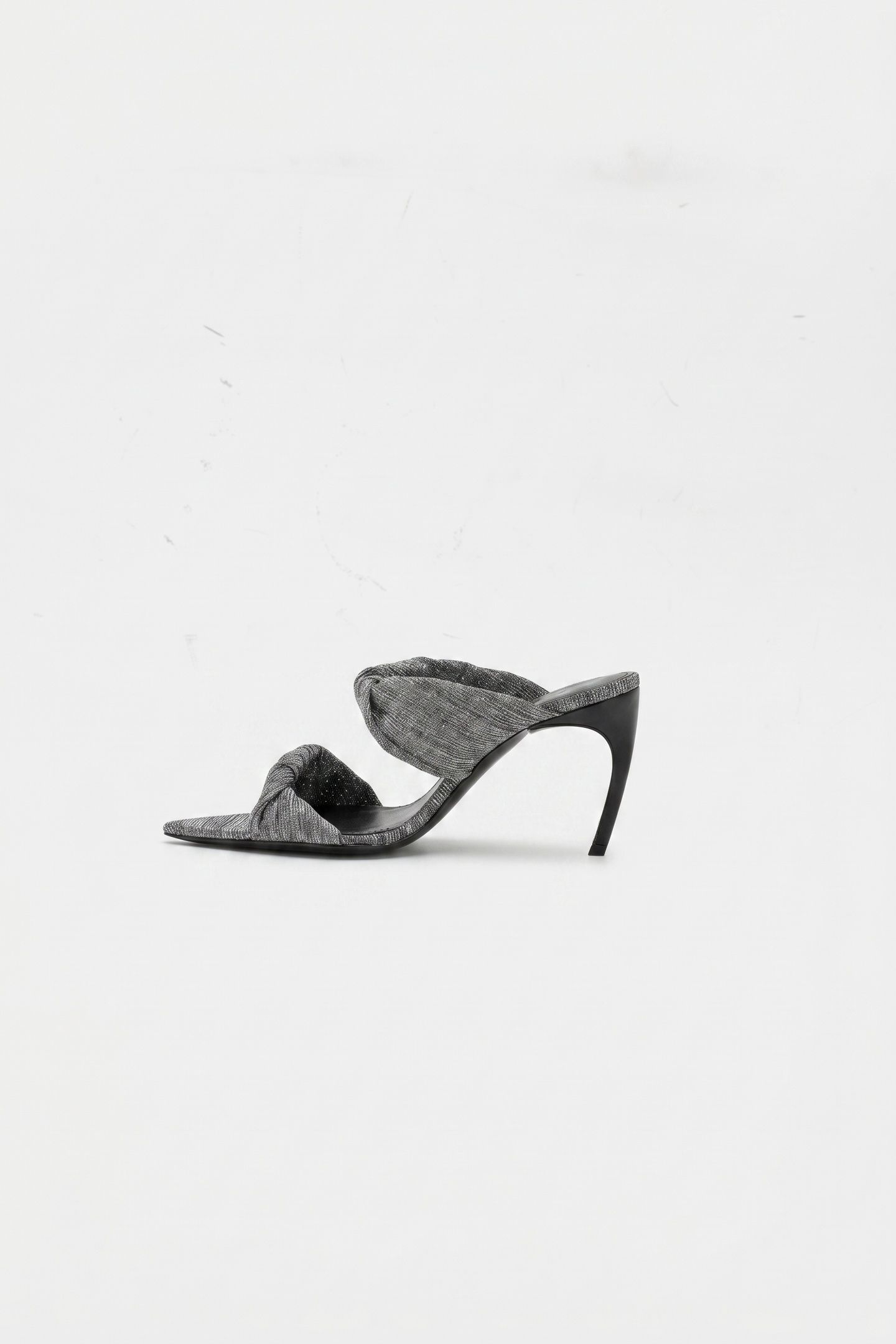 TWISTY GLITTER MULES SILVER/BLACK 3