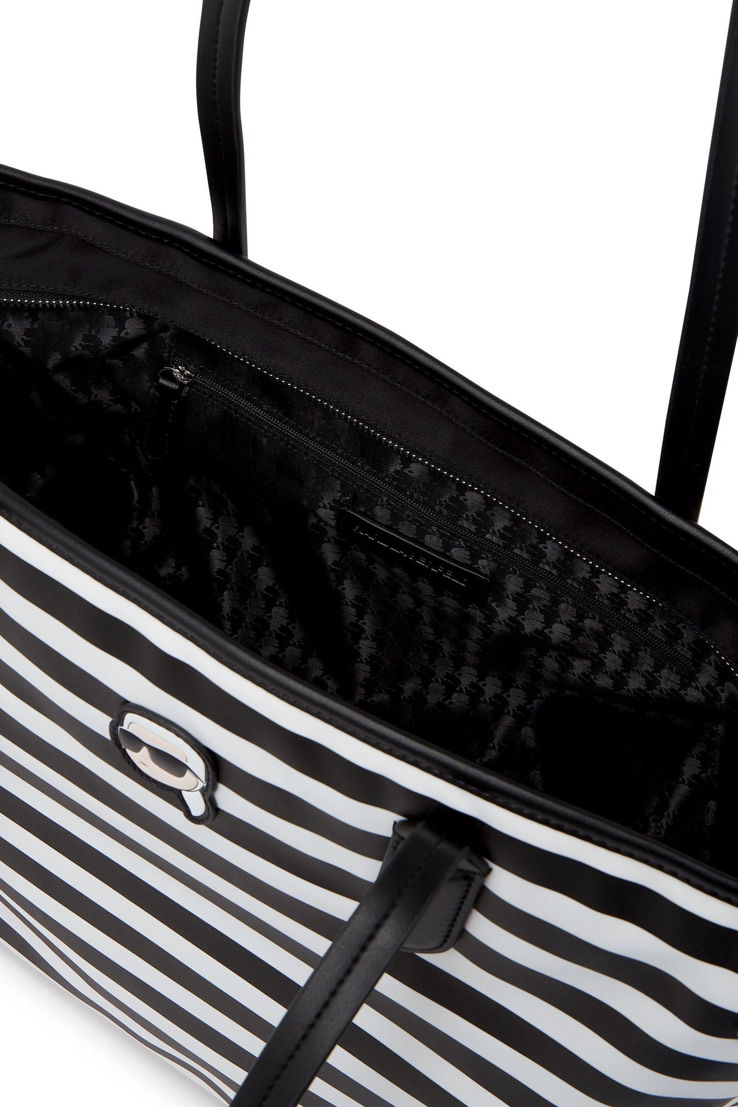 IKON NYLON TOTE SMALL STRIPE BLACK-WHITE 4