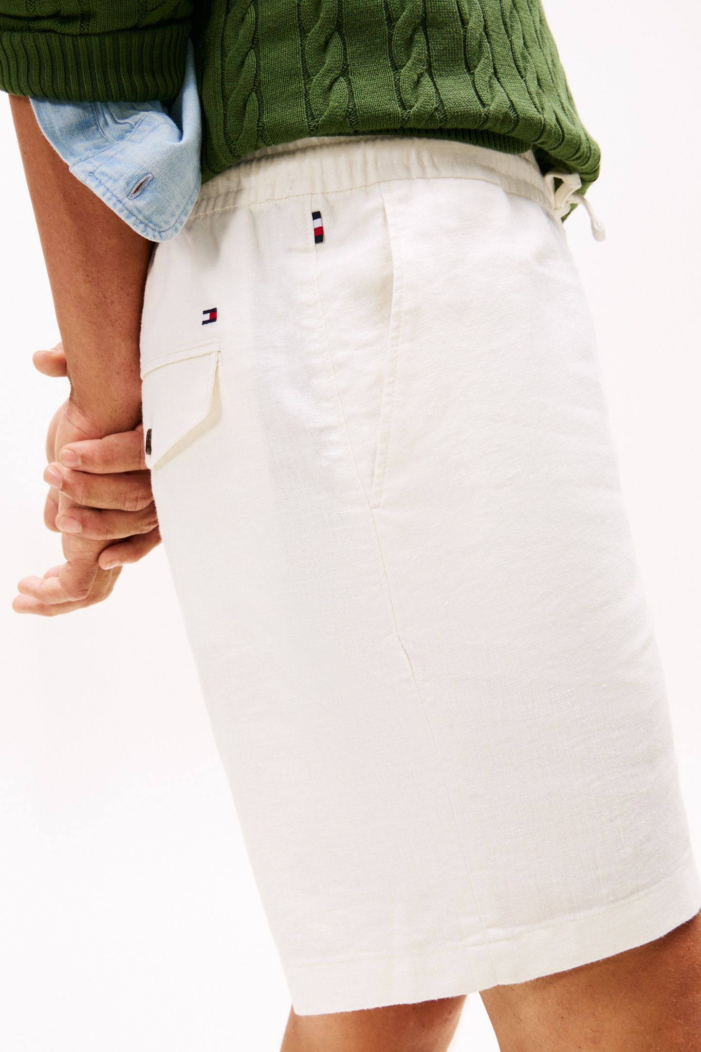 MERCER 7'' PULL ON SHORTS IVORY SILK 5