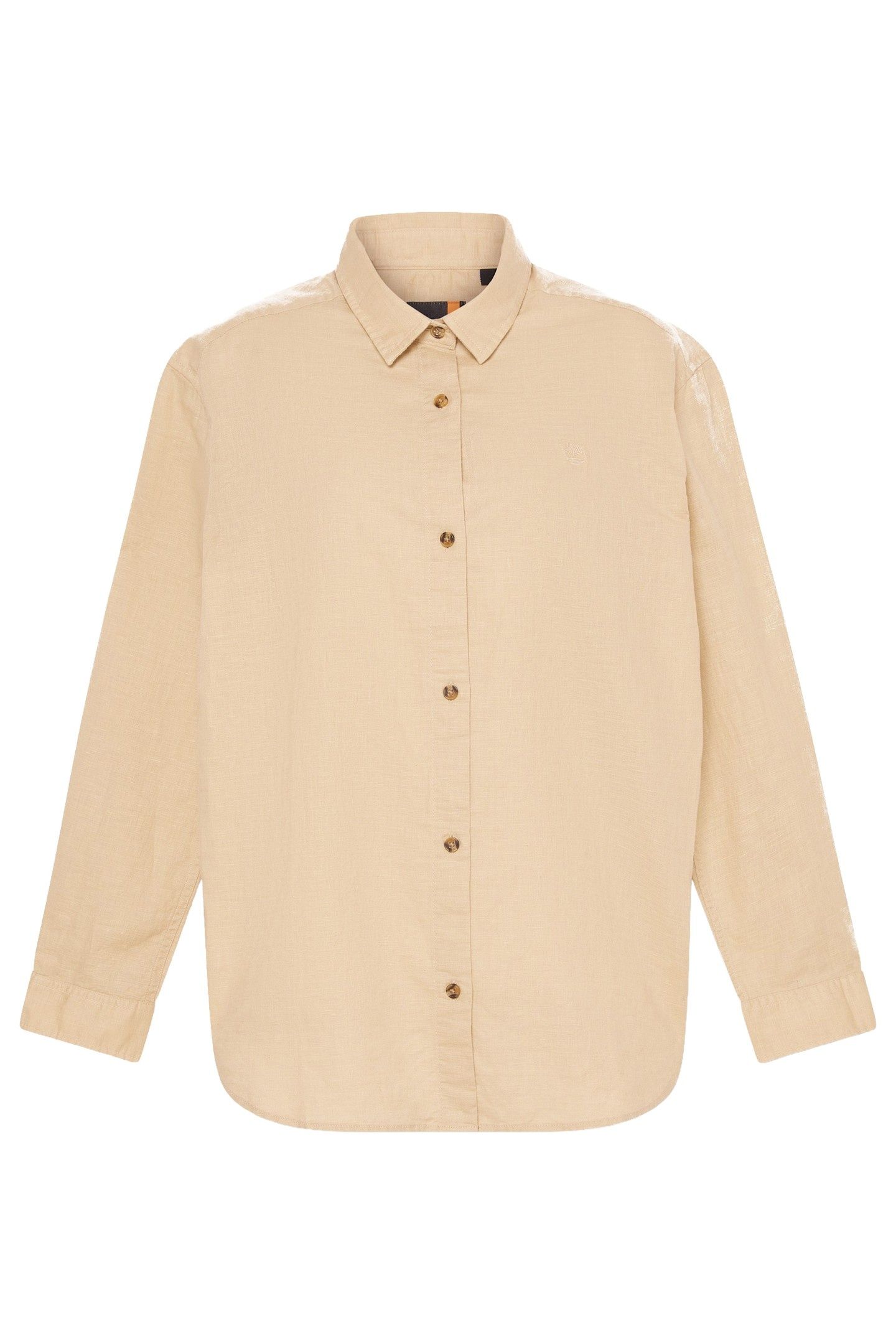 LINEN BLEND LONG-SLEEVE SHIRT MEDIUM BEIGE 3