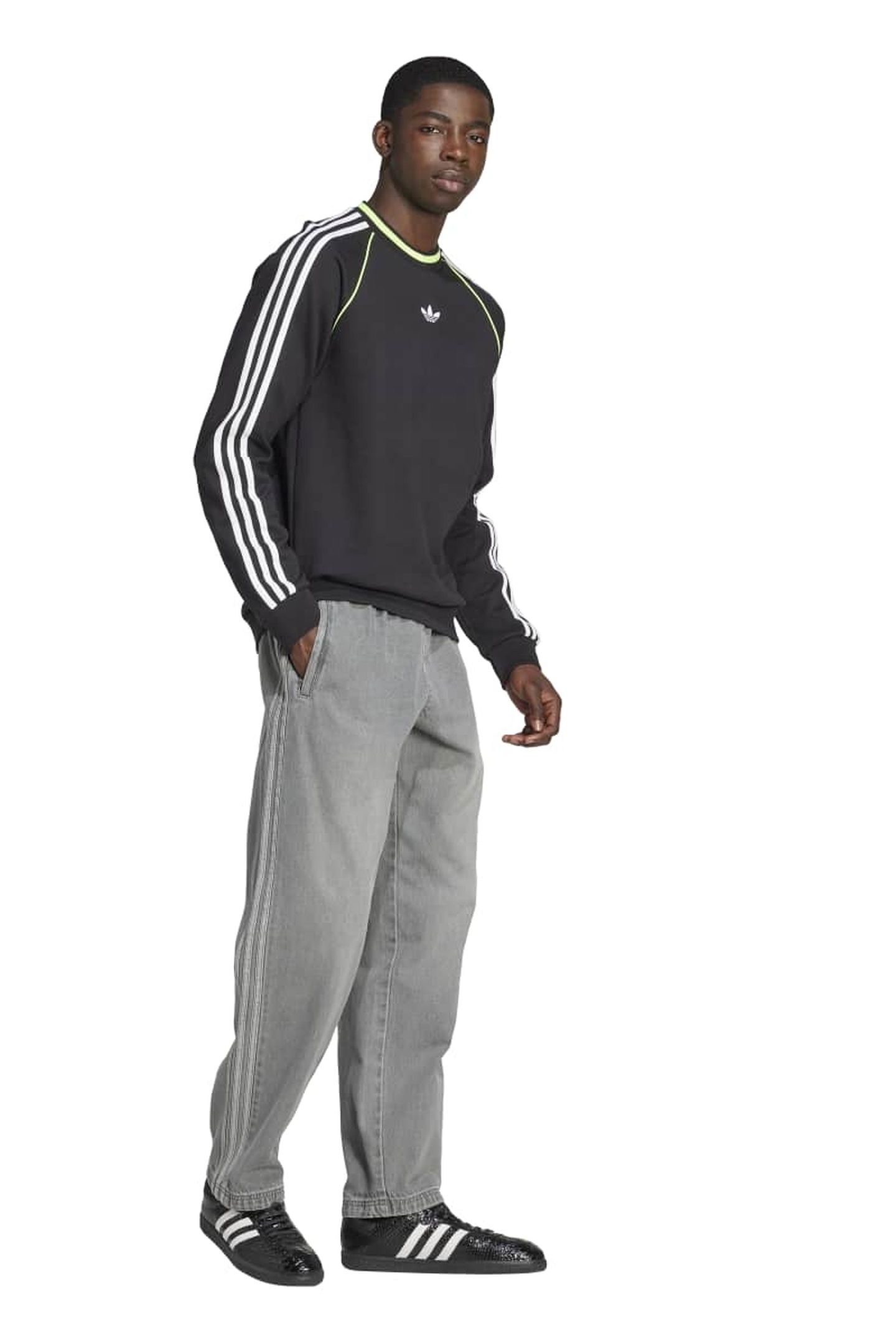 UNISEX ORIGINALS ADIDAS ADICOLOR PIPING CREW NECK BLACK 2