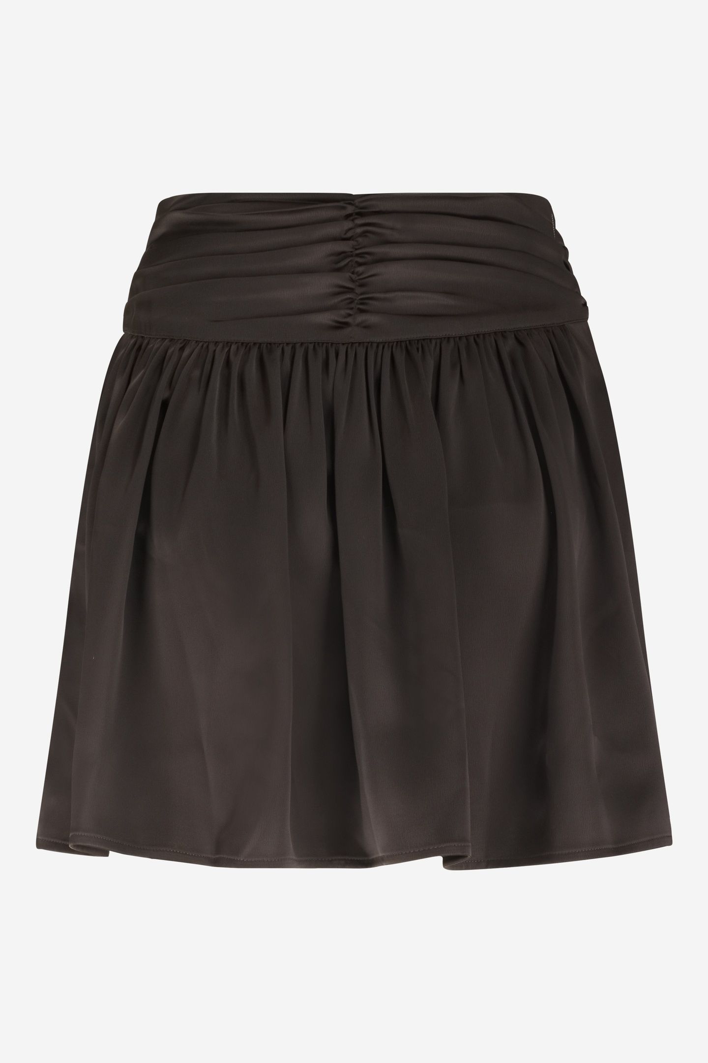 CHIOS SATIN SKIRT DARK BROWN 2