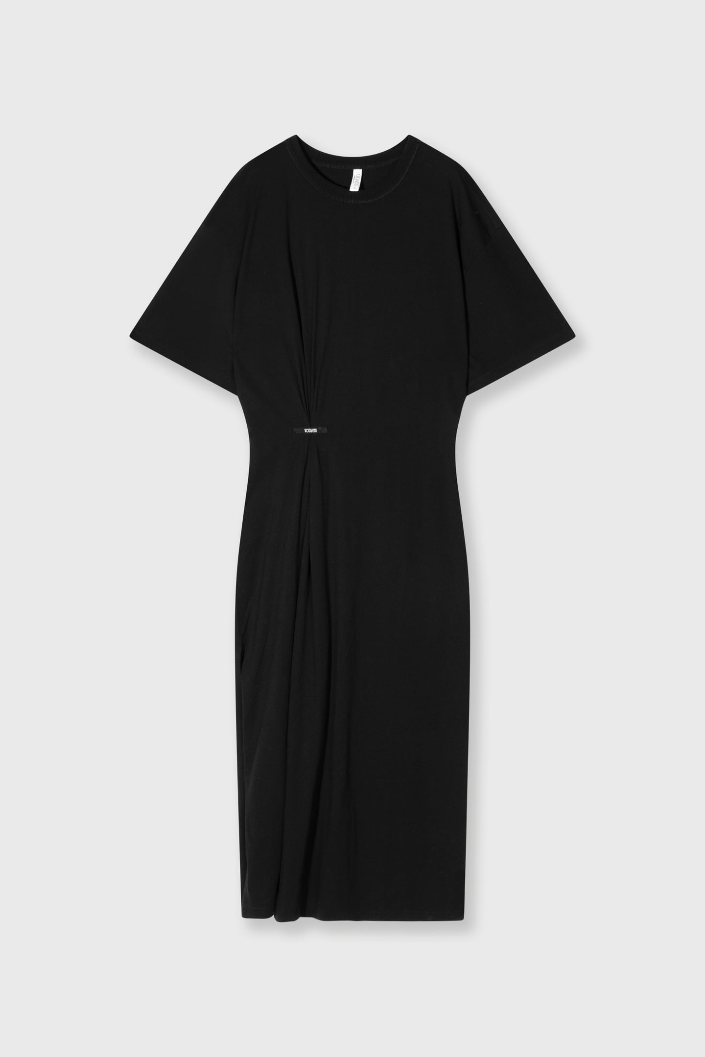 TEE DRESS GATHERING BLACK 5