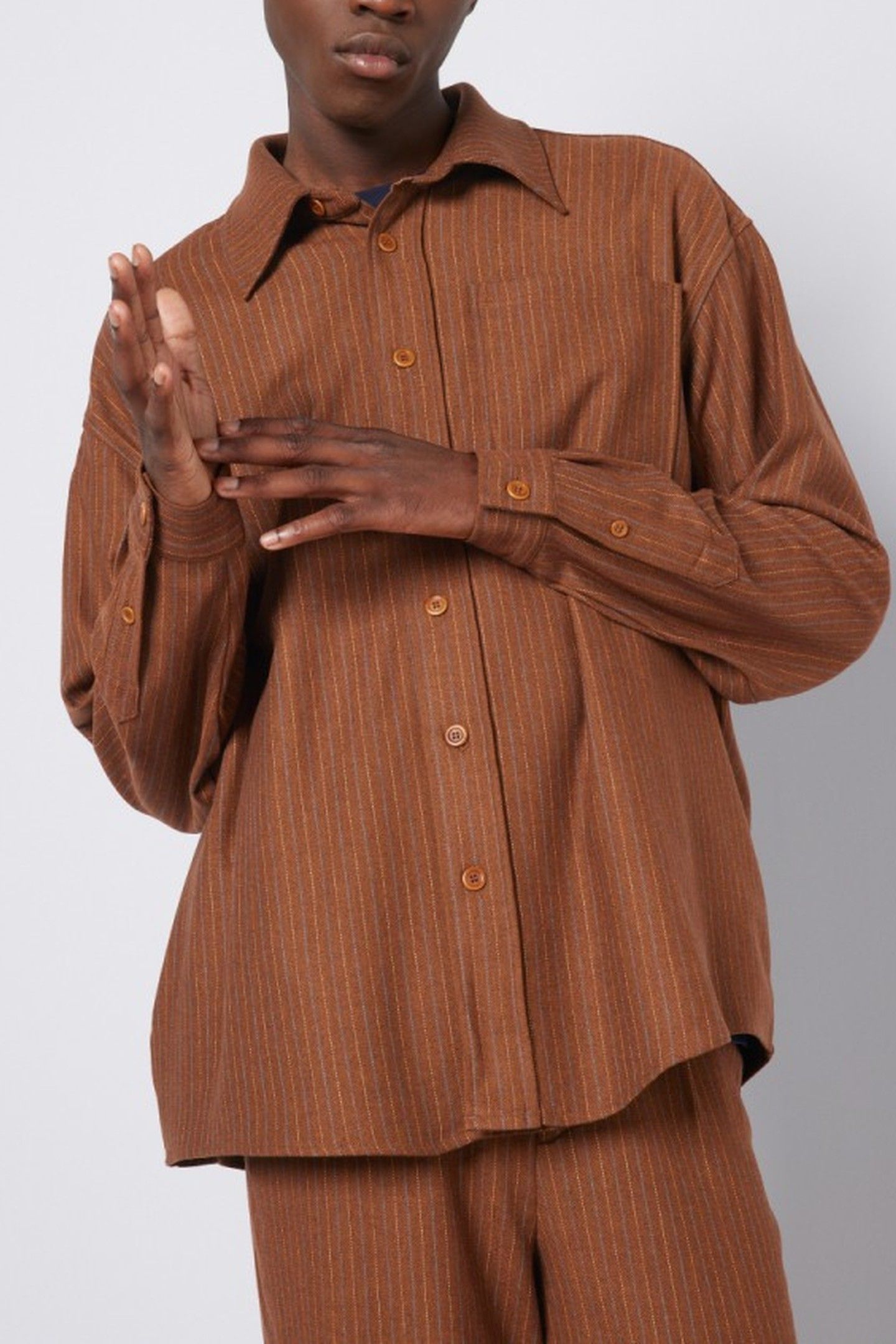JOSSYBAY SHIRT RAYURES MARRONS 3