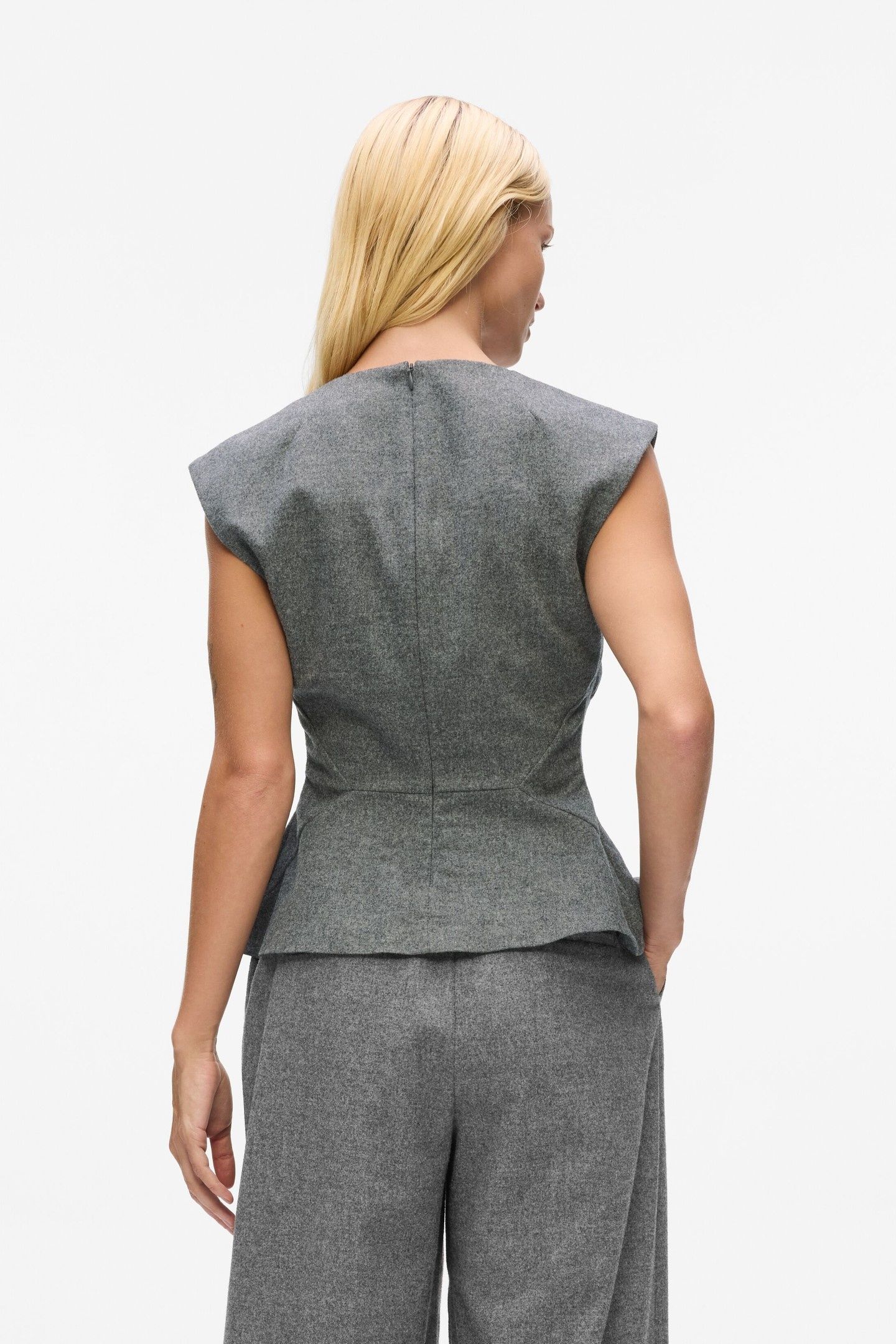 FLANNEL TOP MEDIUM GREY MELANGE 2