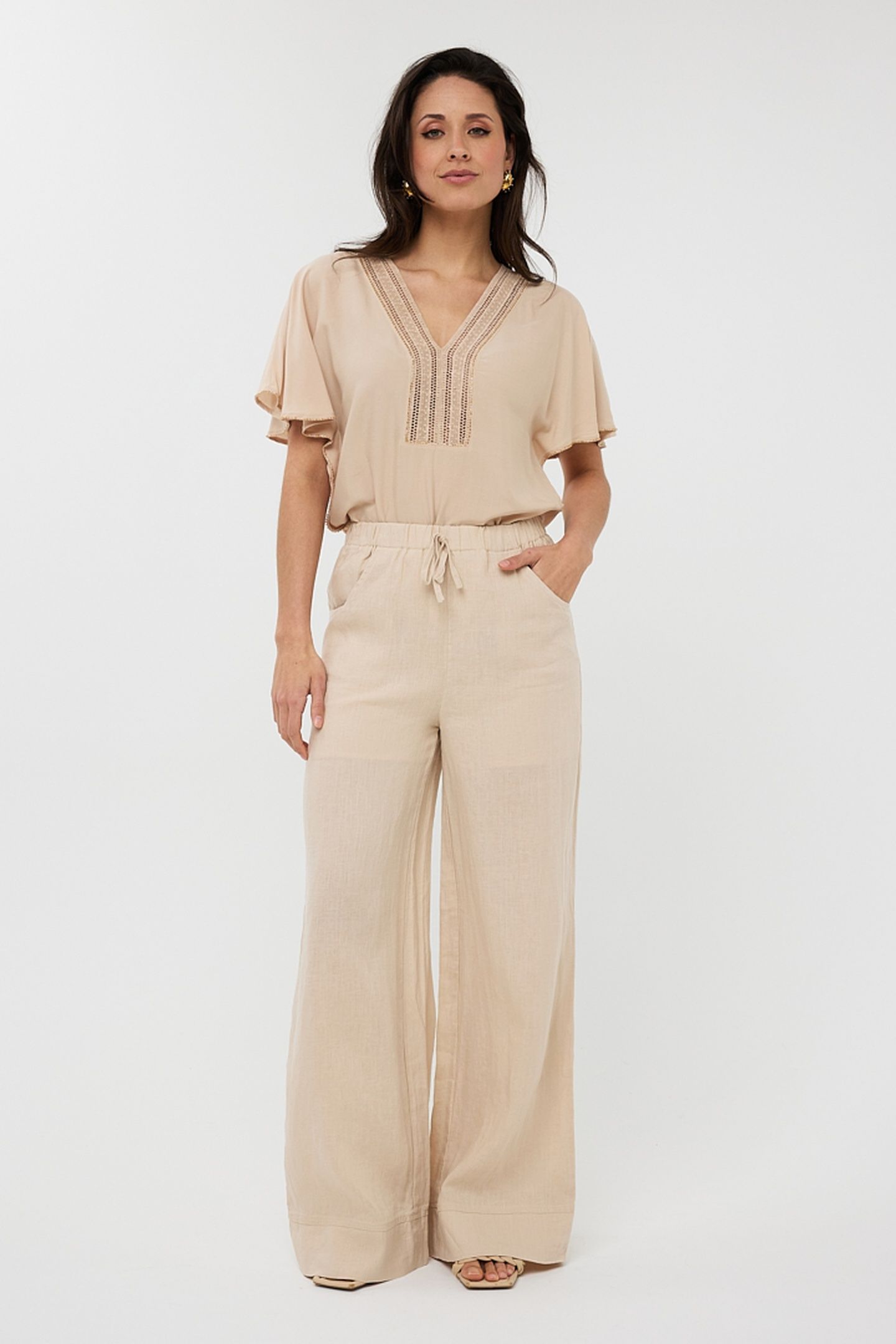 TROUSERS LINEN SAND 1