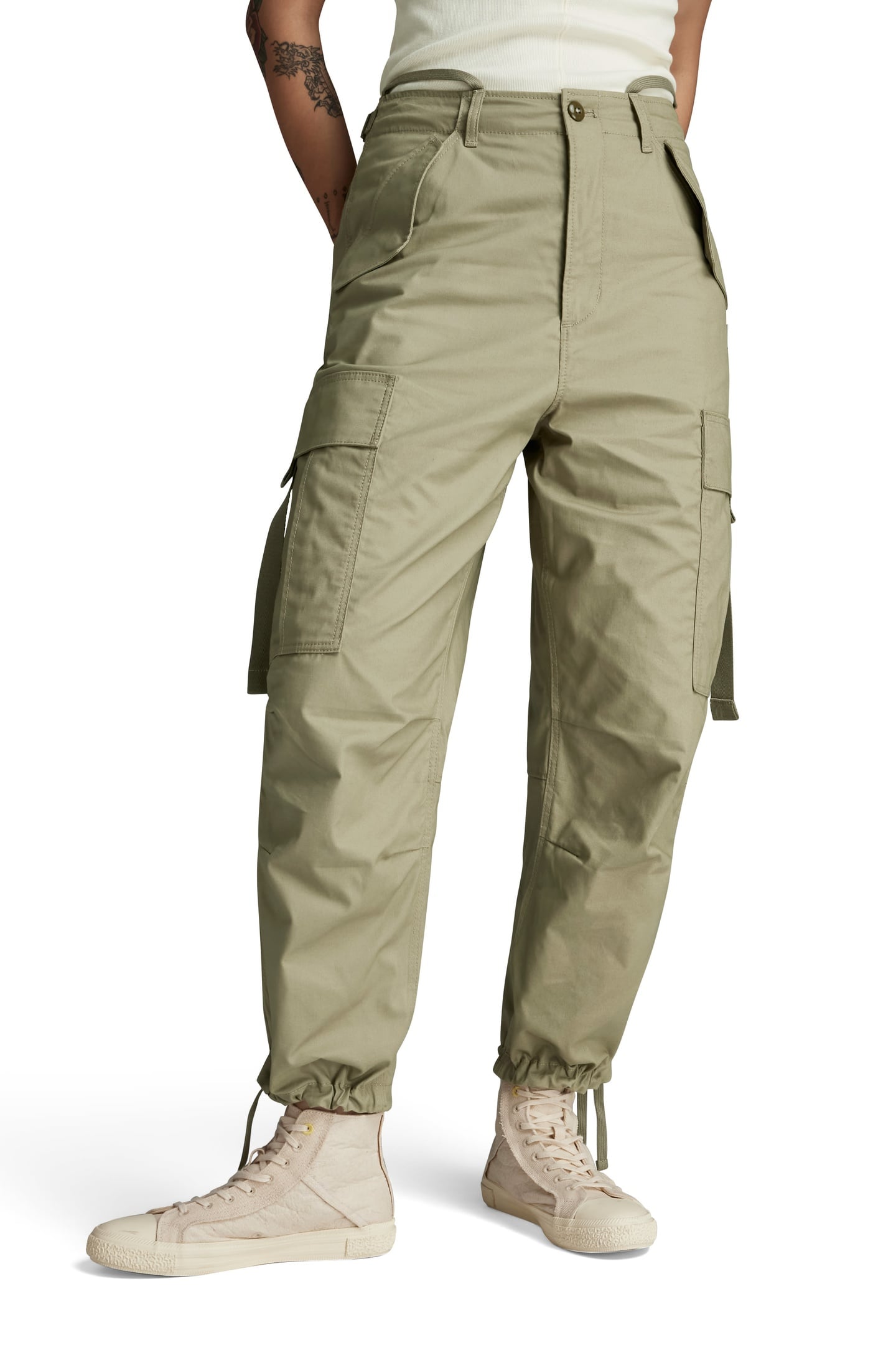 CARGO CROPPED DRAWCORD PANT ENSIS GREEN 1