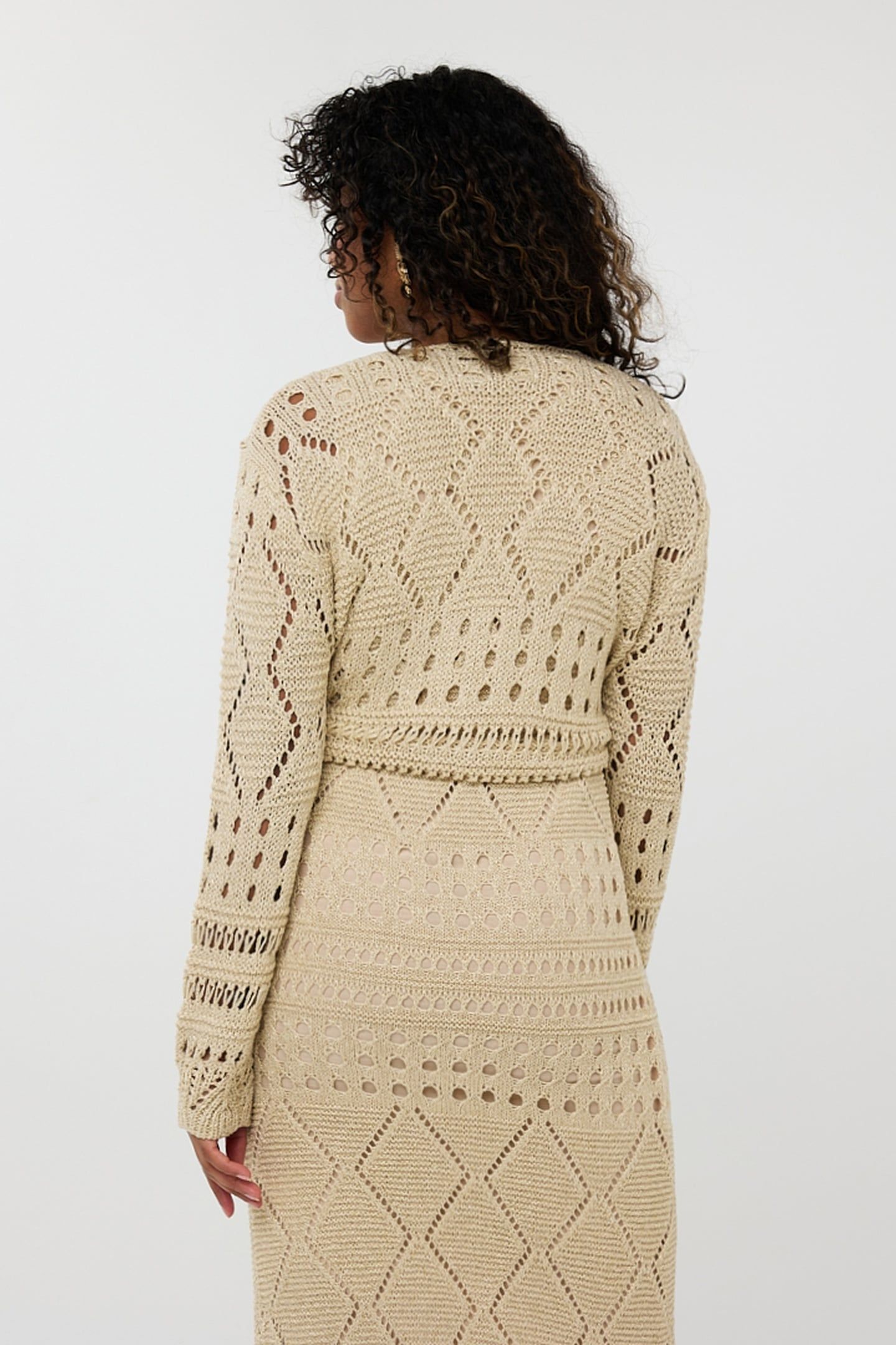 BOLERO FANCY OPEN KNIT LUREX LIGHT SAND 3