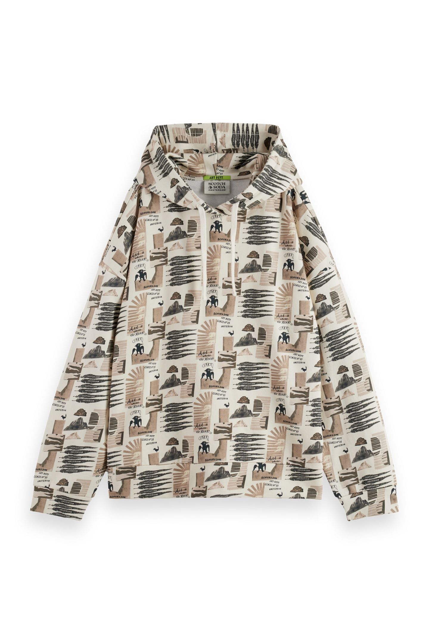 ALL OVER PRINTED OVERSIZED FIT HOODIE ART DEPT COLLAGE GREY 4