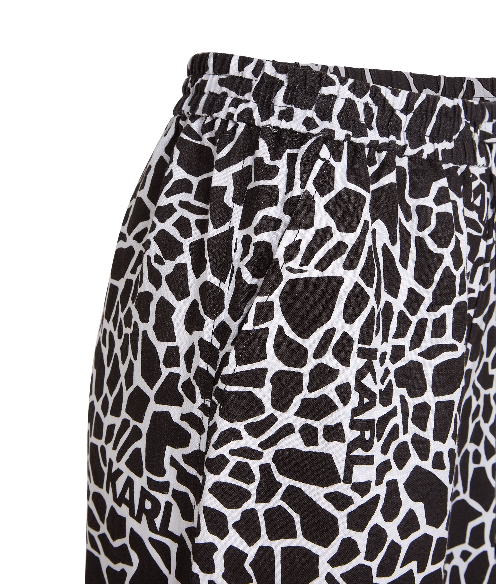 LINEN BLEND PANTS GIRAFFE BLACK/WHITE 5