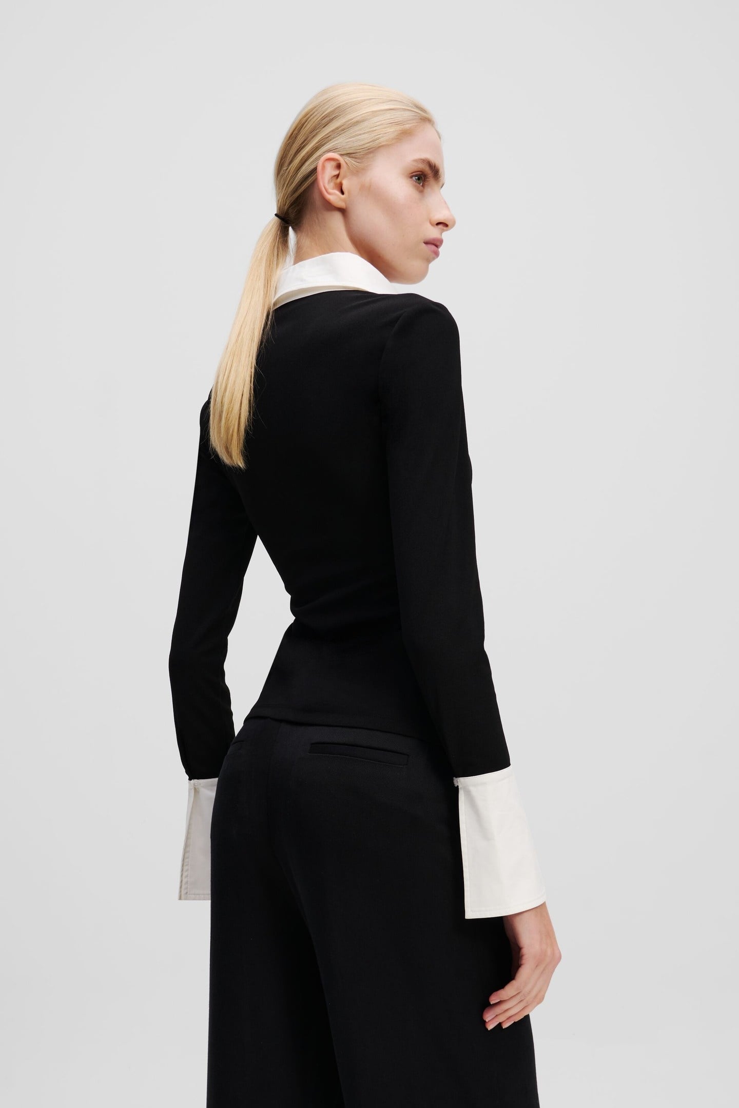 LONGSLEEVE POLO TOP BLACK 2