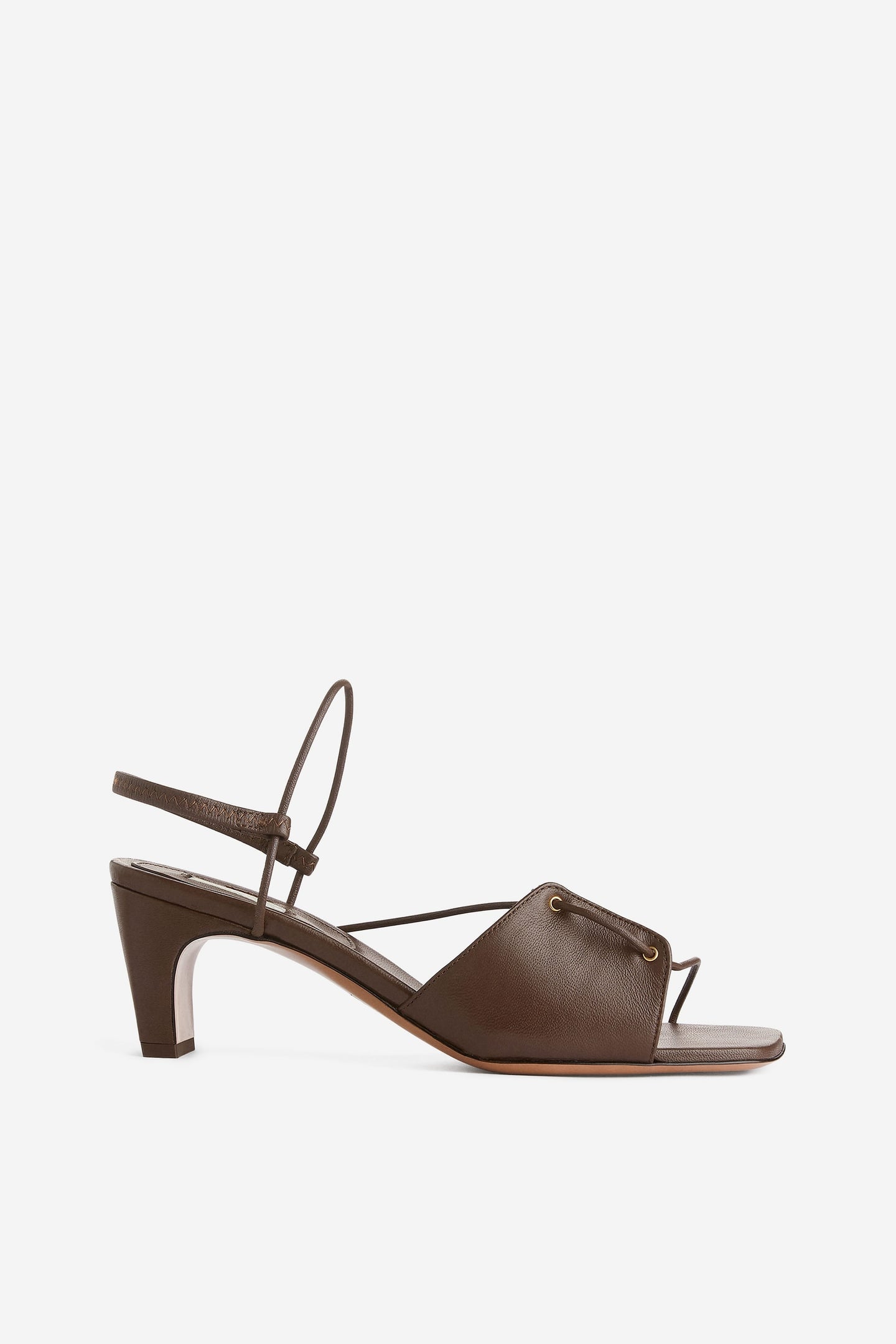 EYELET HEEL SANDALETTE BROWN 1
