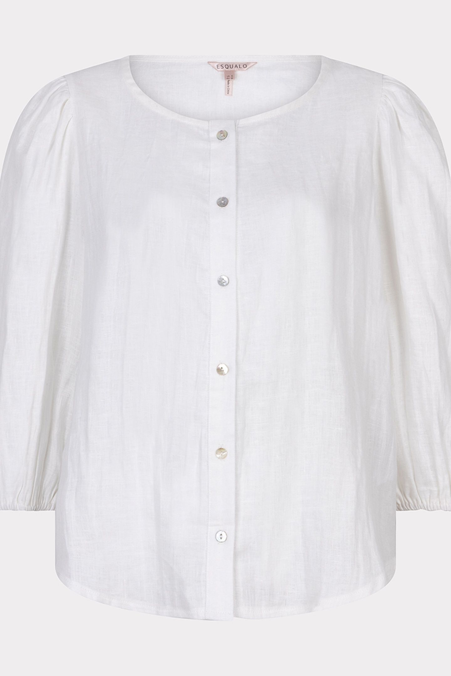 BLOUSE R-NECK LINEN OFF WHITE 5