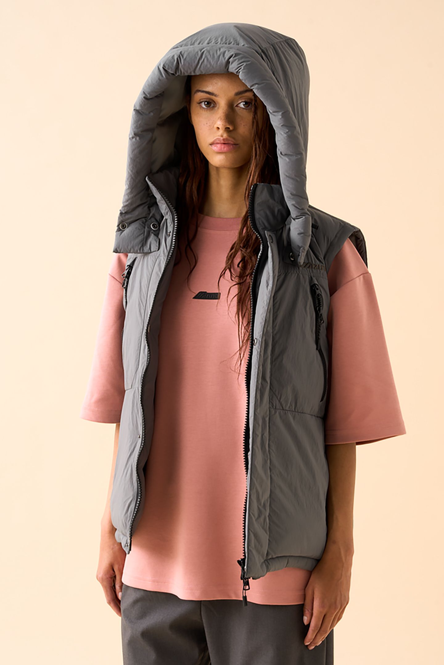 UNISEX SL BT DOWN VEST PEWTER GRAY 3