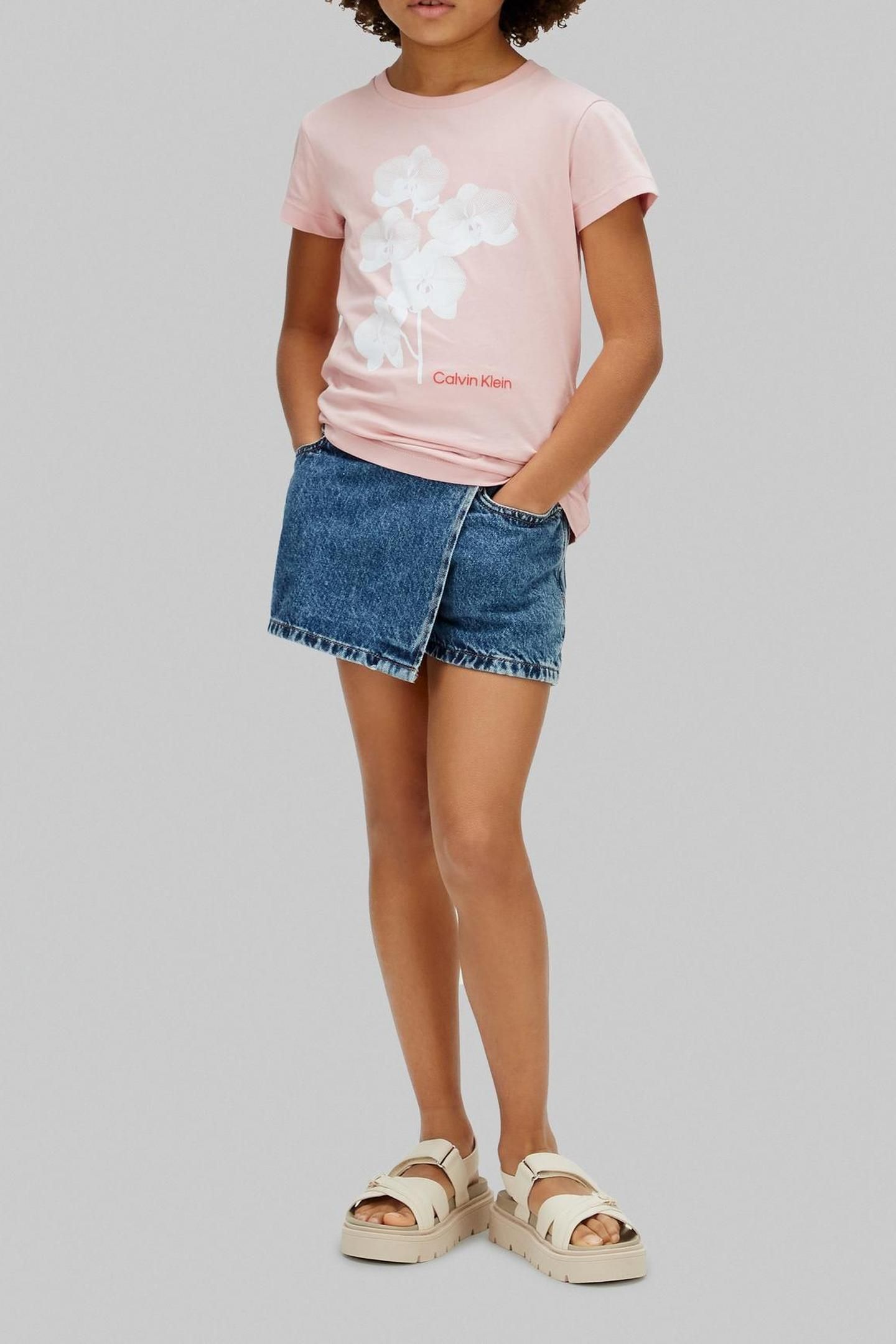 GIRLS FLOWER SLIM SS T-SHIRT QUARTZ PINK 3