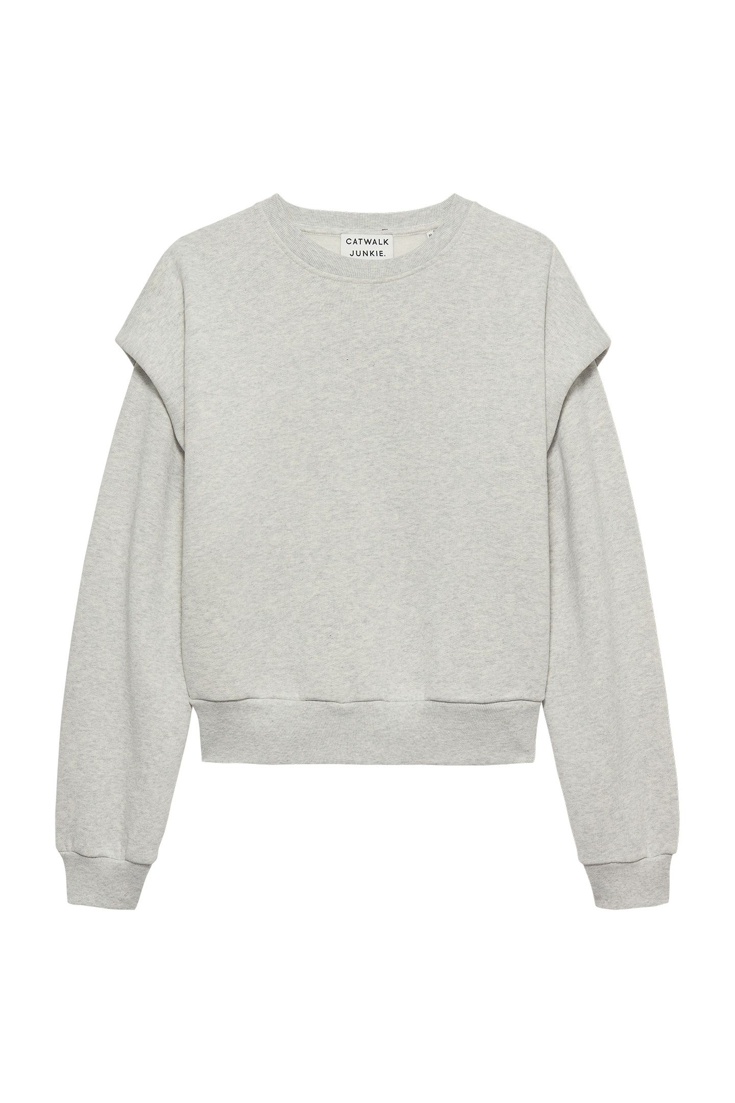 FOLDED SHOULDER SWEATER LIGHT GREY MELANGE 4