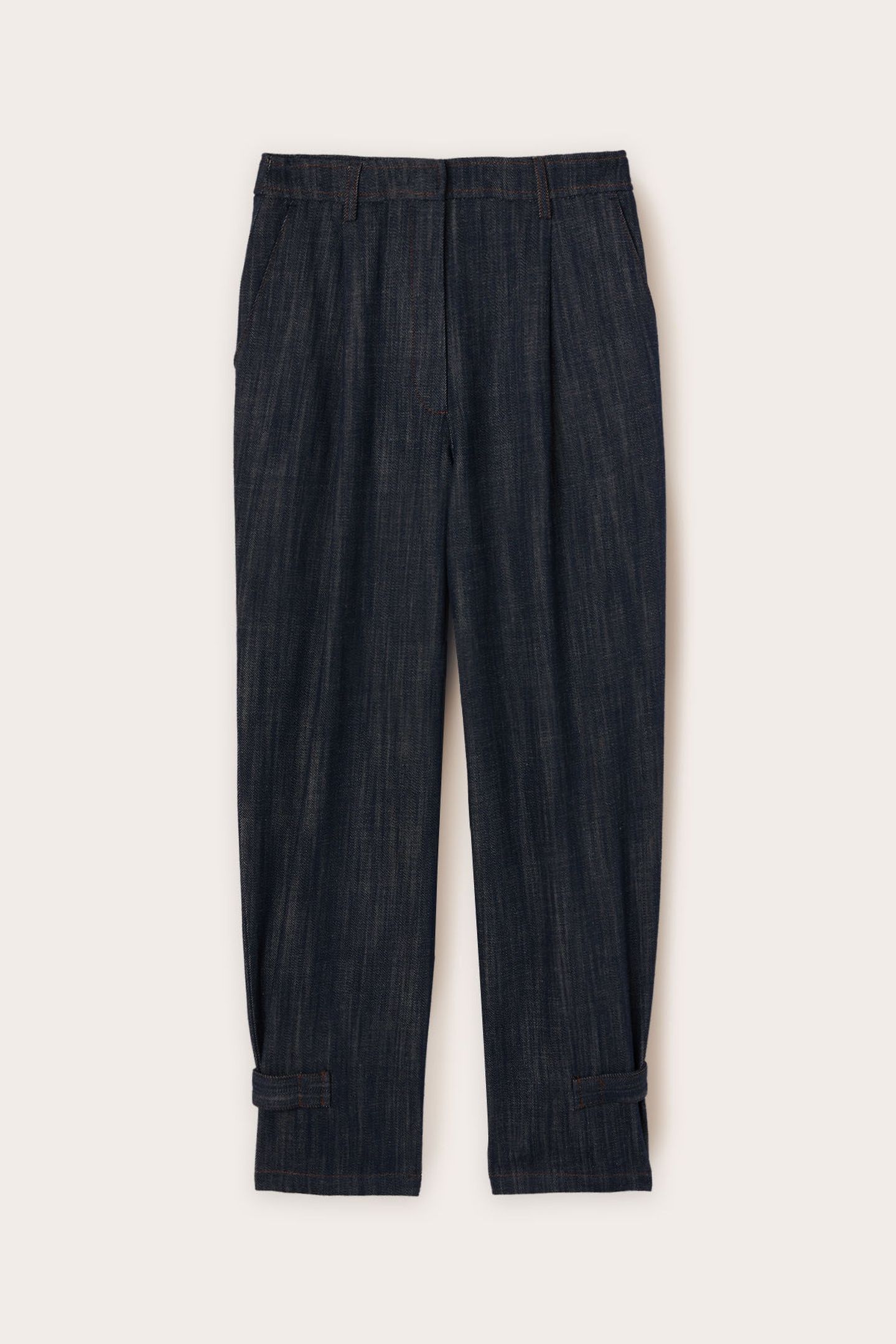 TROUSERS WITH DENIM EFFECT STRAP ON THE HEM BLUE 4