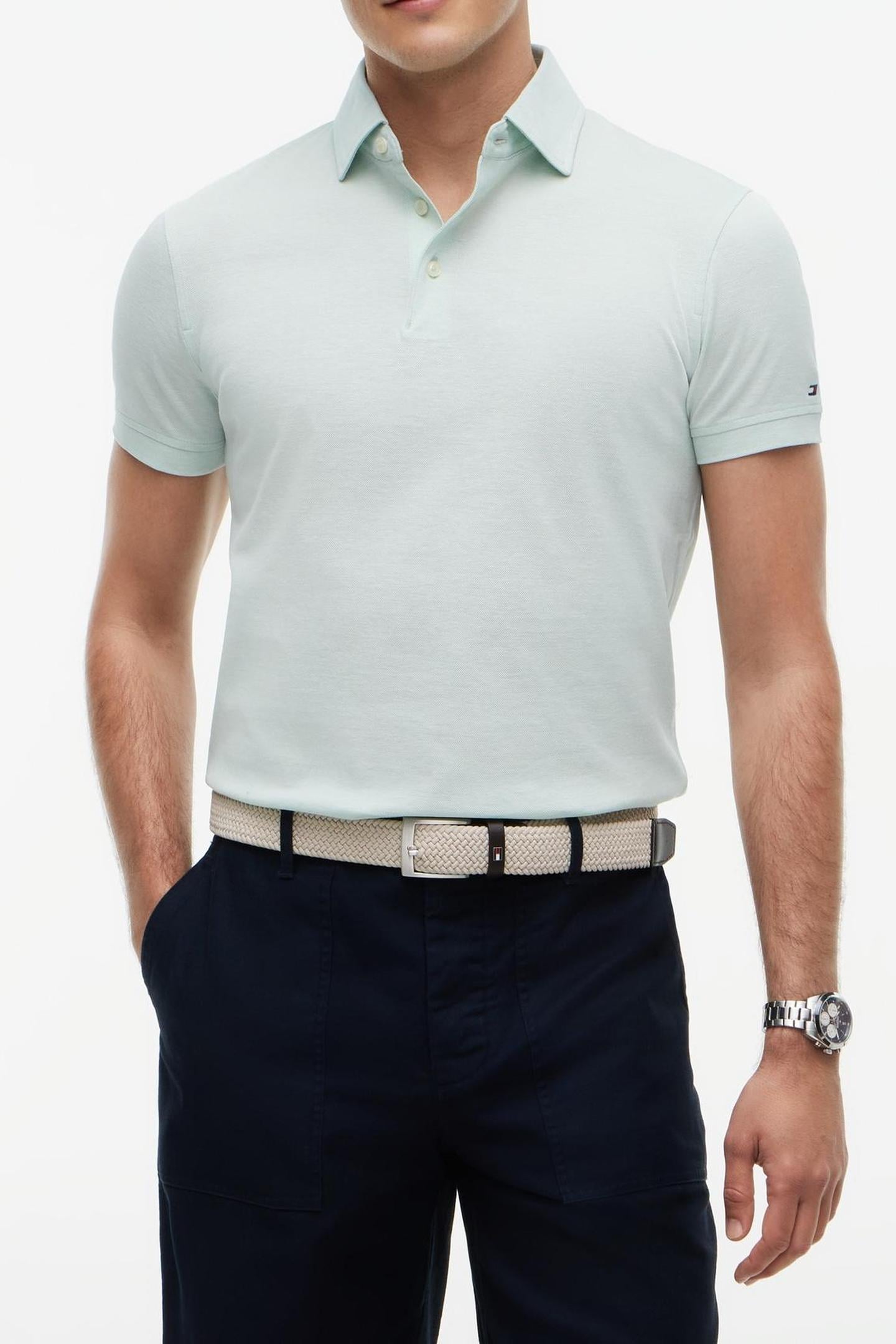 DC WIDE SPREAD COLLAR POLO CRUSHED MINT/WHITE 1