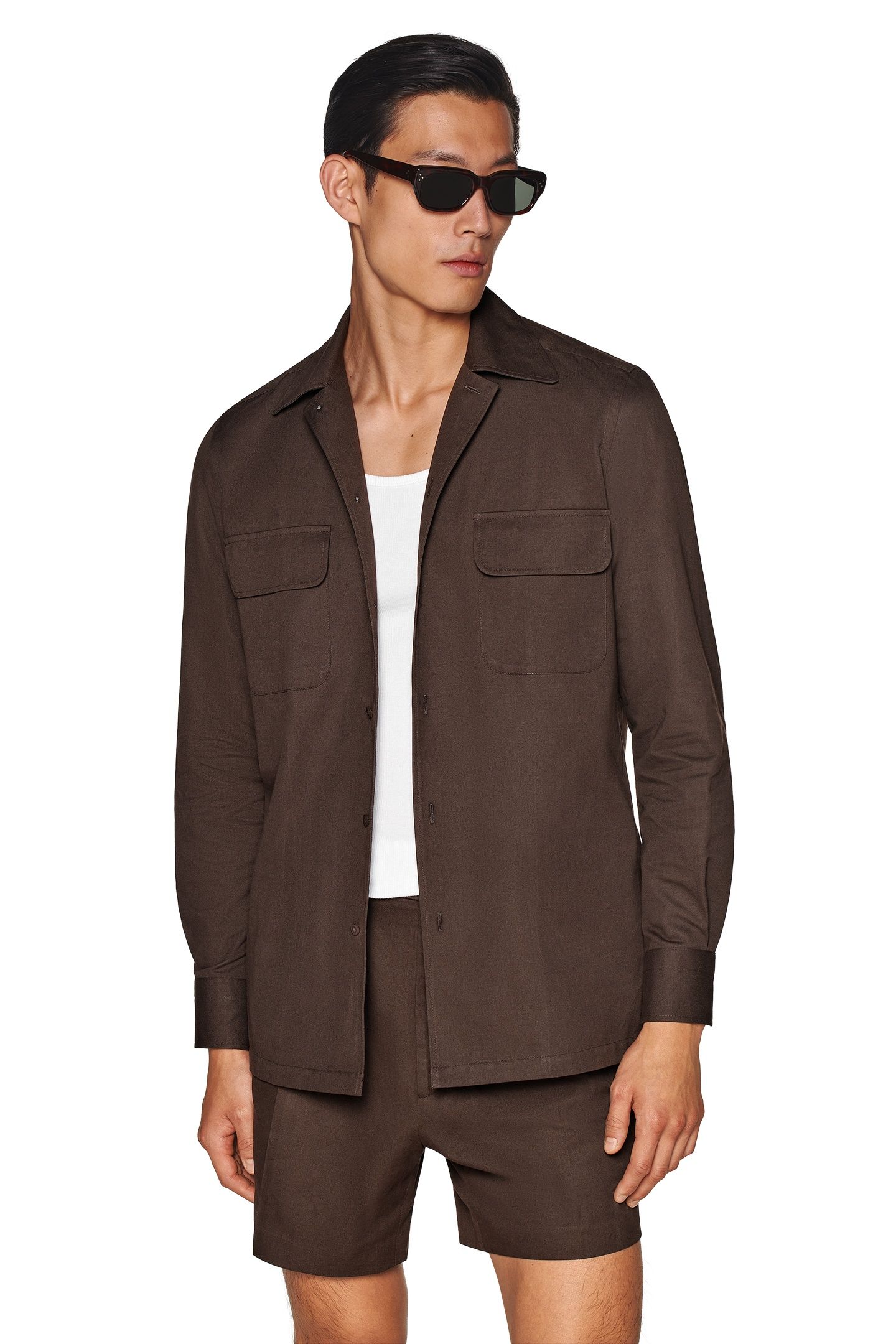 COTTON OVERSHIRT BROWN CASUAL SHIRTS 2