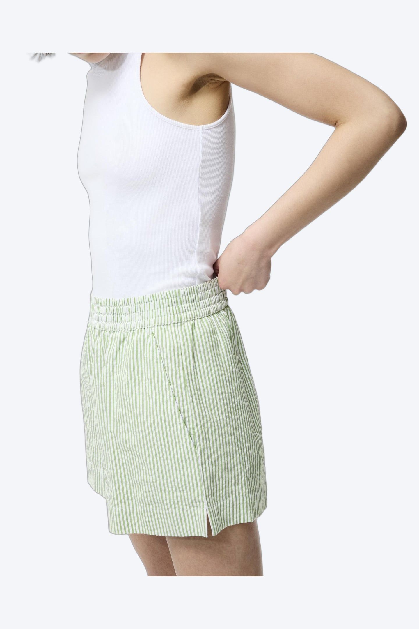 SEERSUCKER STRIPE SHORT GREEN/WHITE 5