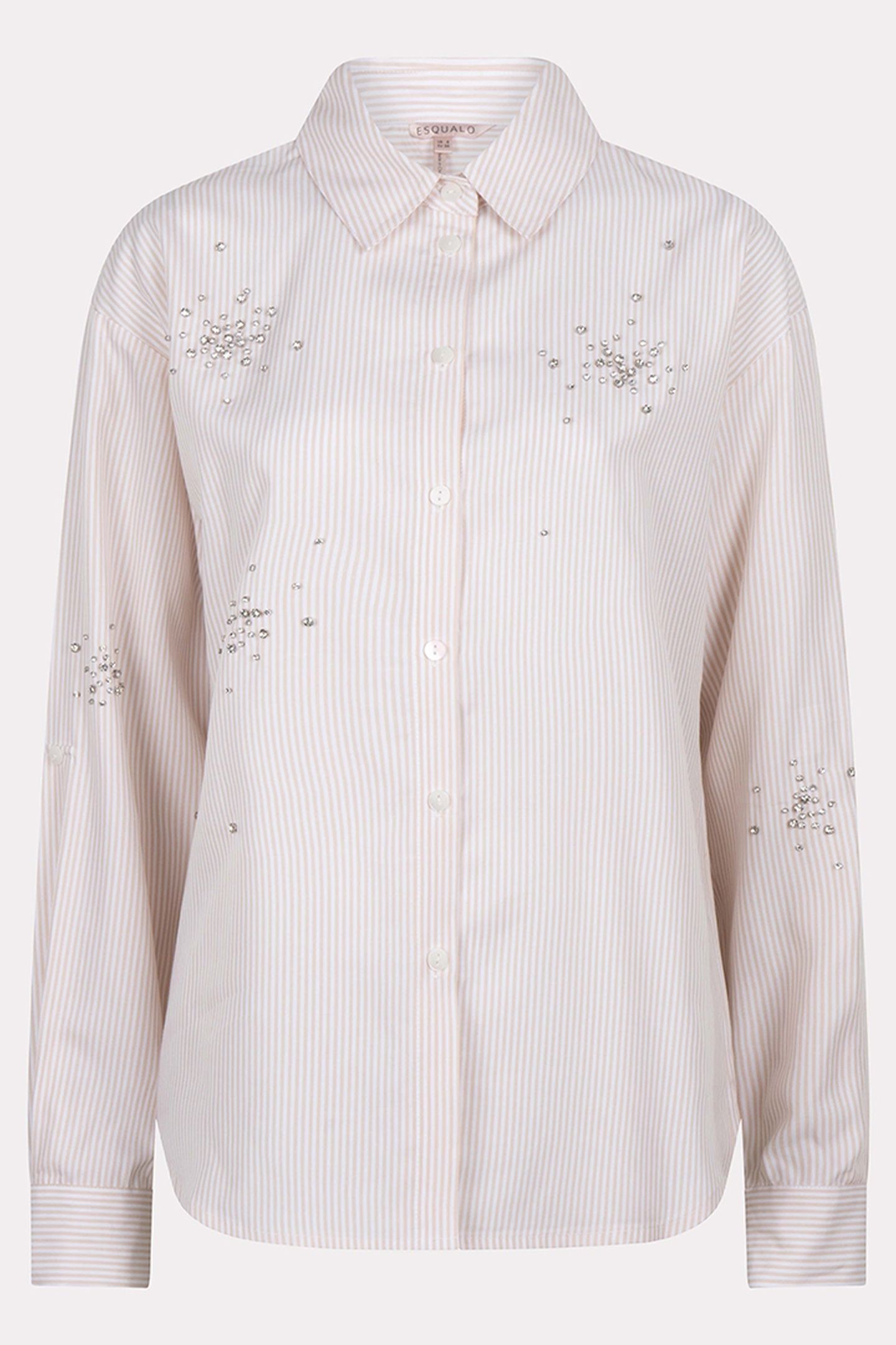 BLOUSE STRIPED RHINESTONES OFF WHITE / SAND 5
